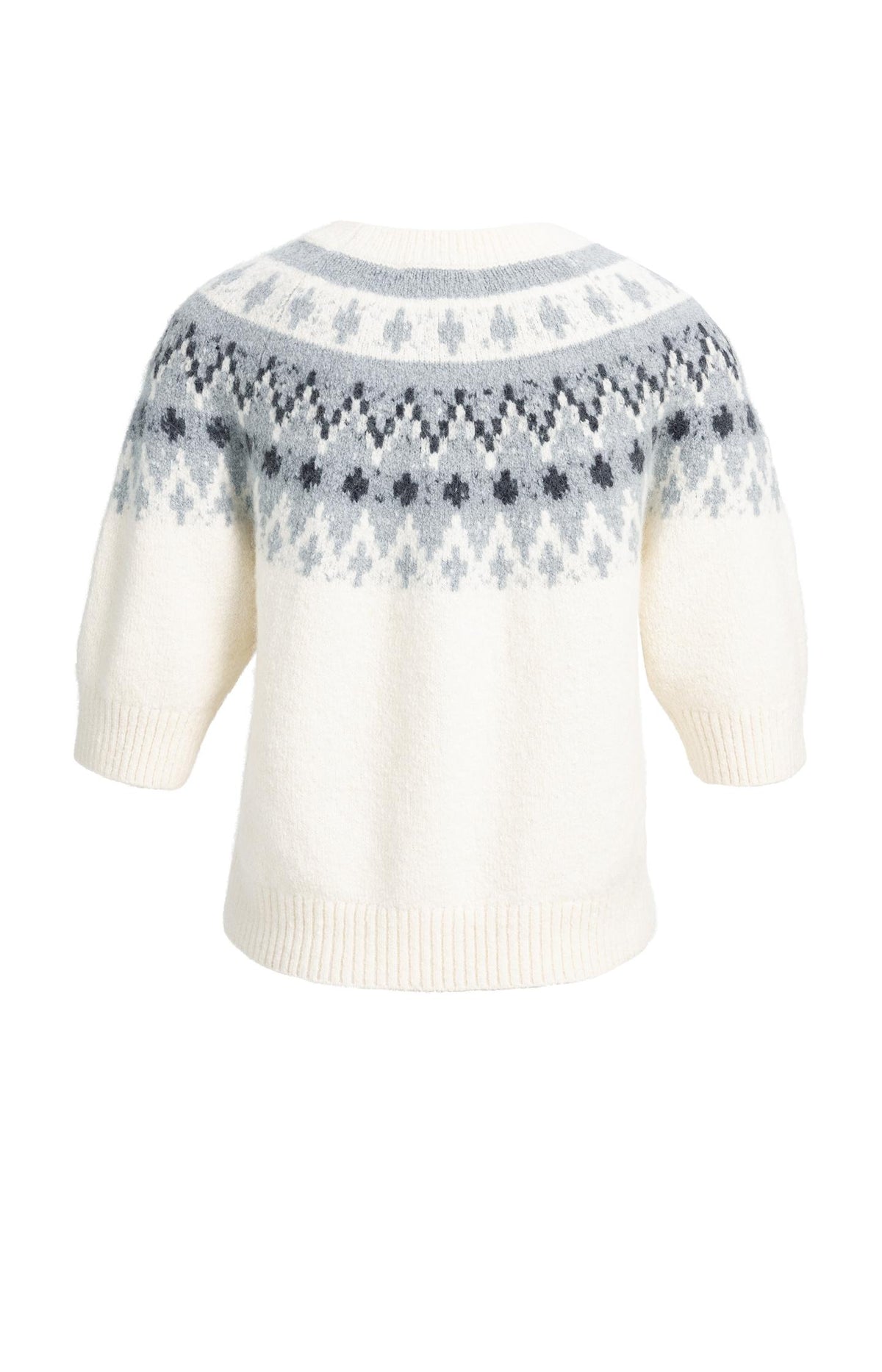 Knitted sweater with Nordic jacquard pattern - Illusions Gray Dessin