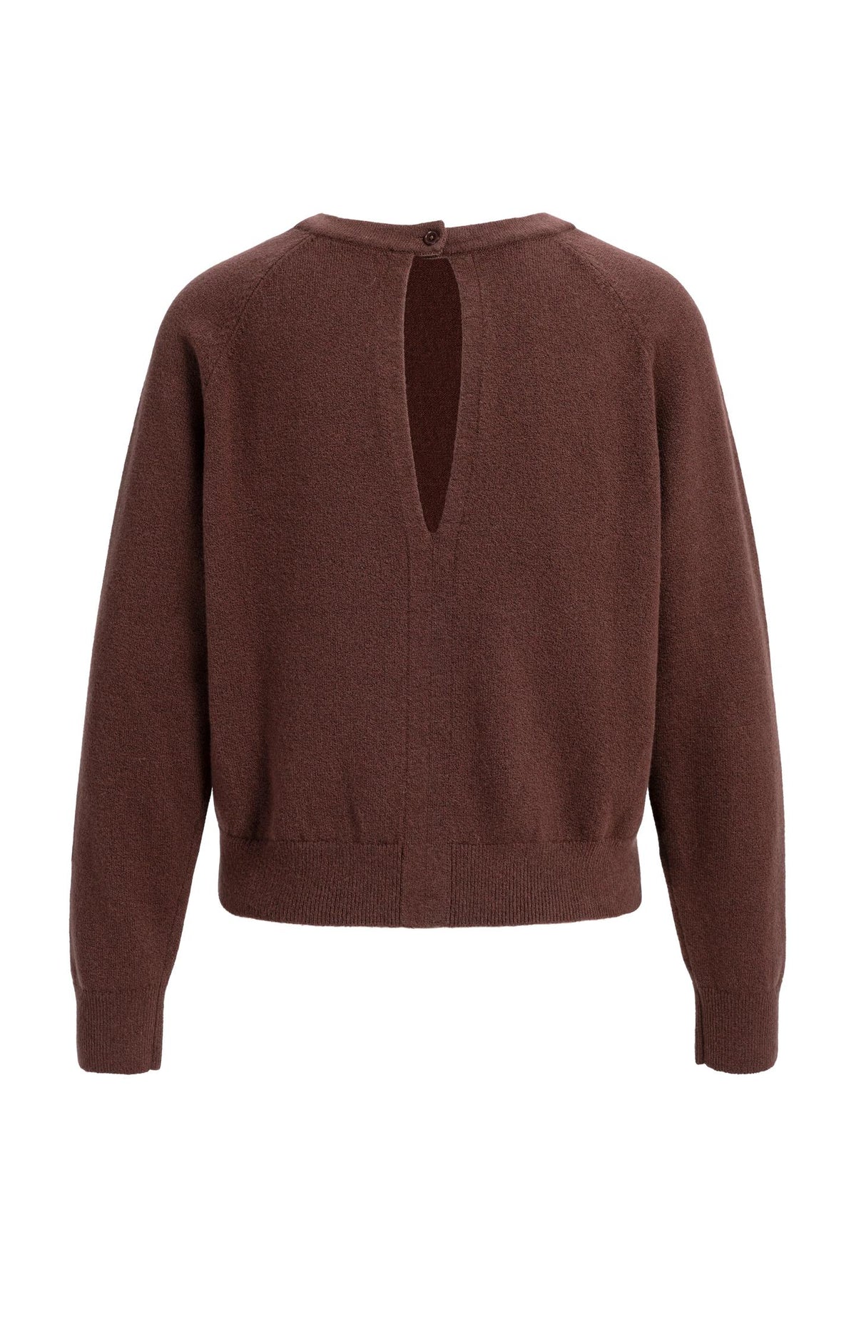 Knitted sweater with open back detail - Bitter Chocolate Red