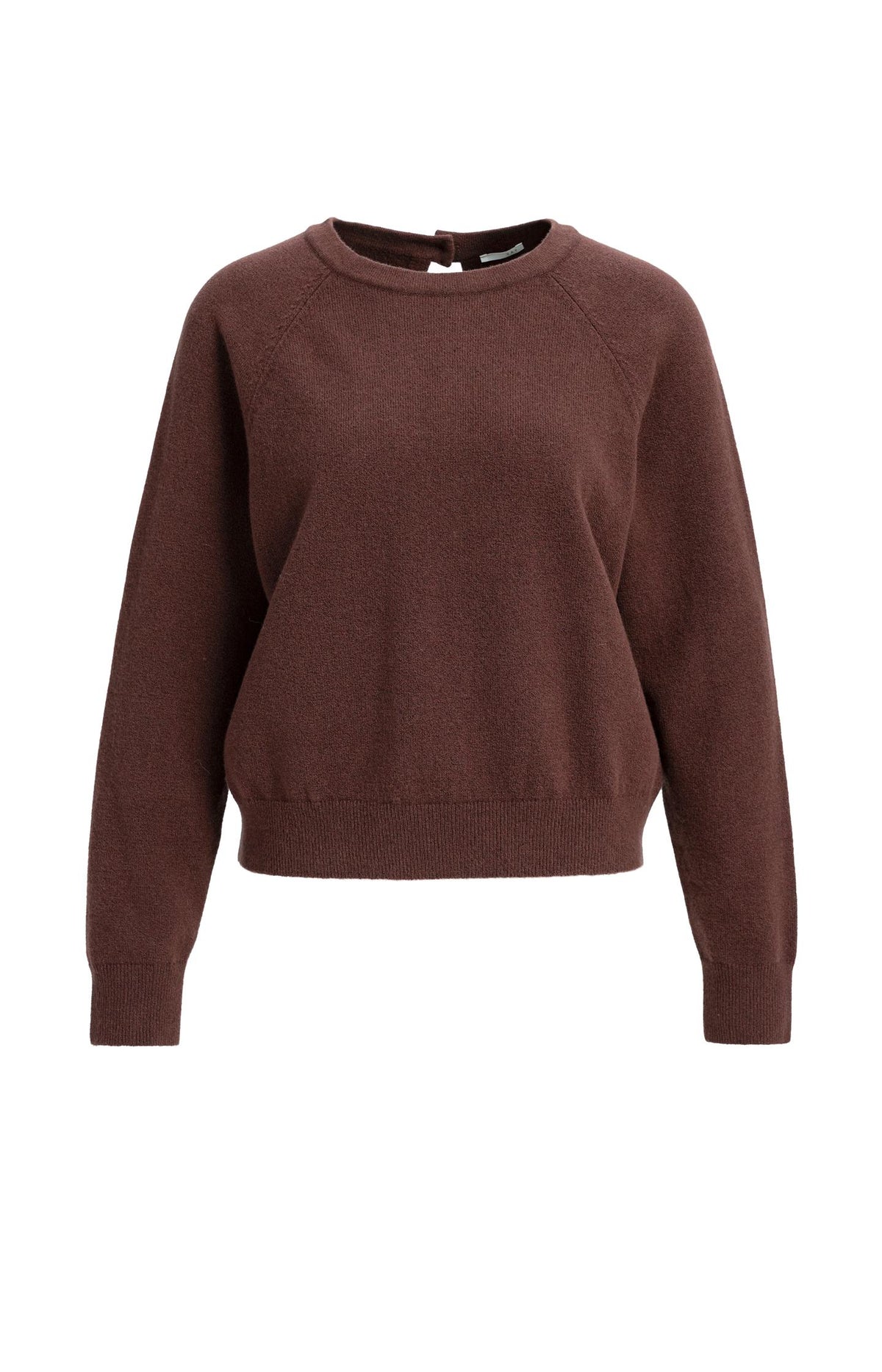 Strickpullover mit ovaler Öffnung auf der Rückseite - Bitter Chocolate Red