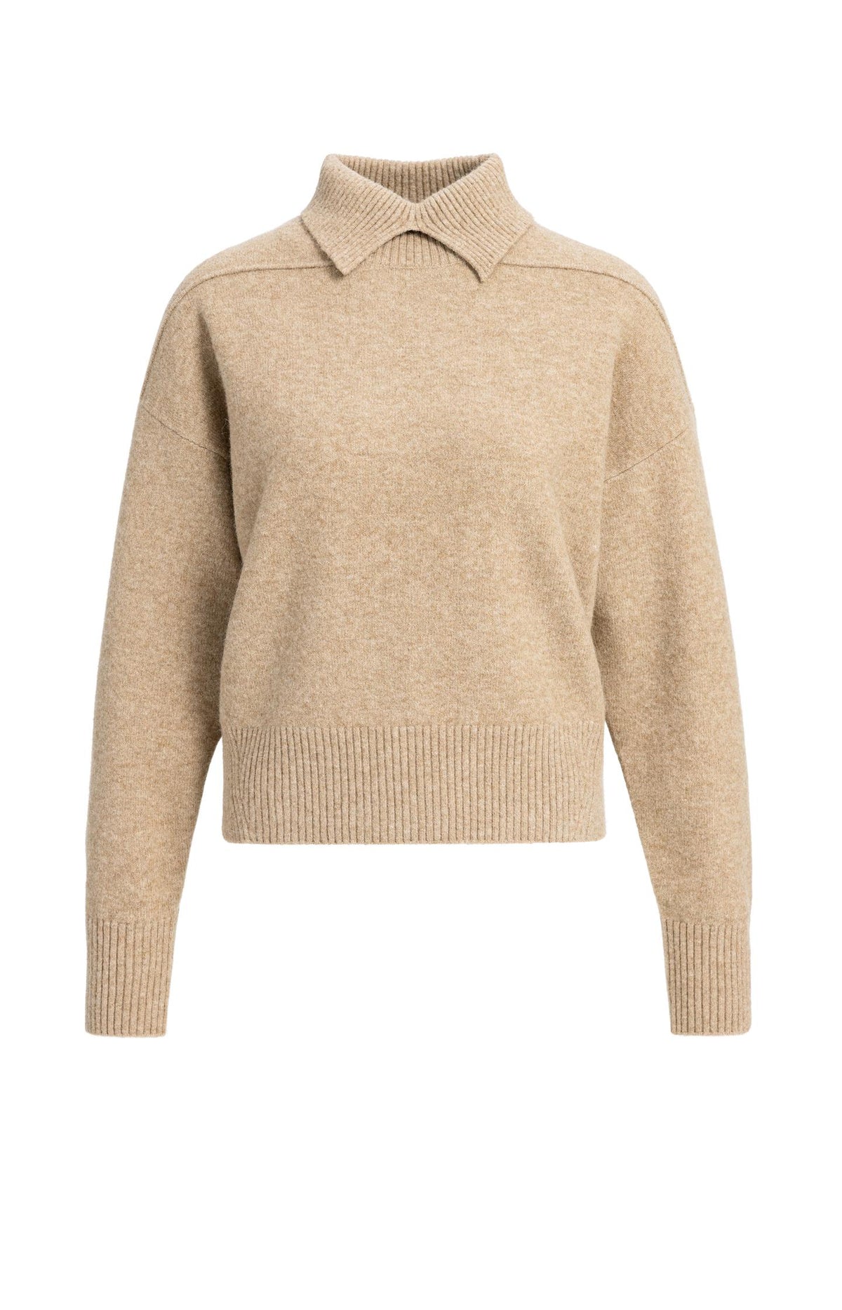 Knitted sweater with polo collar - Black