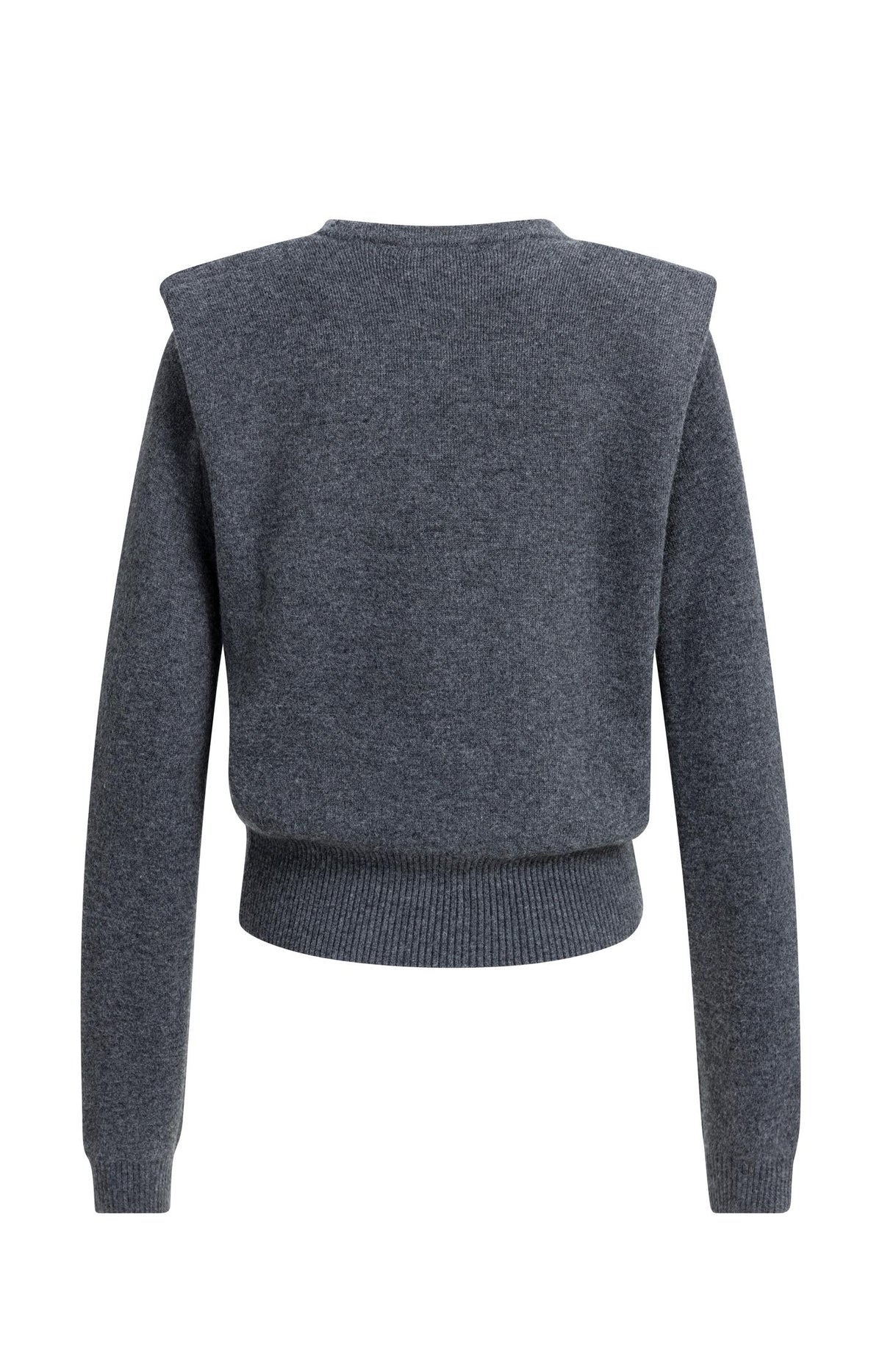 Knitted sweater with shoulder detail and side zips - Dark Anthracite Melange