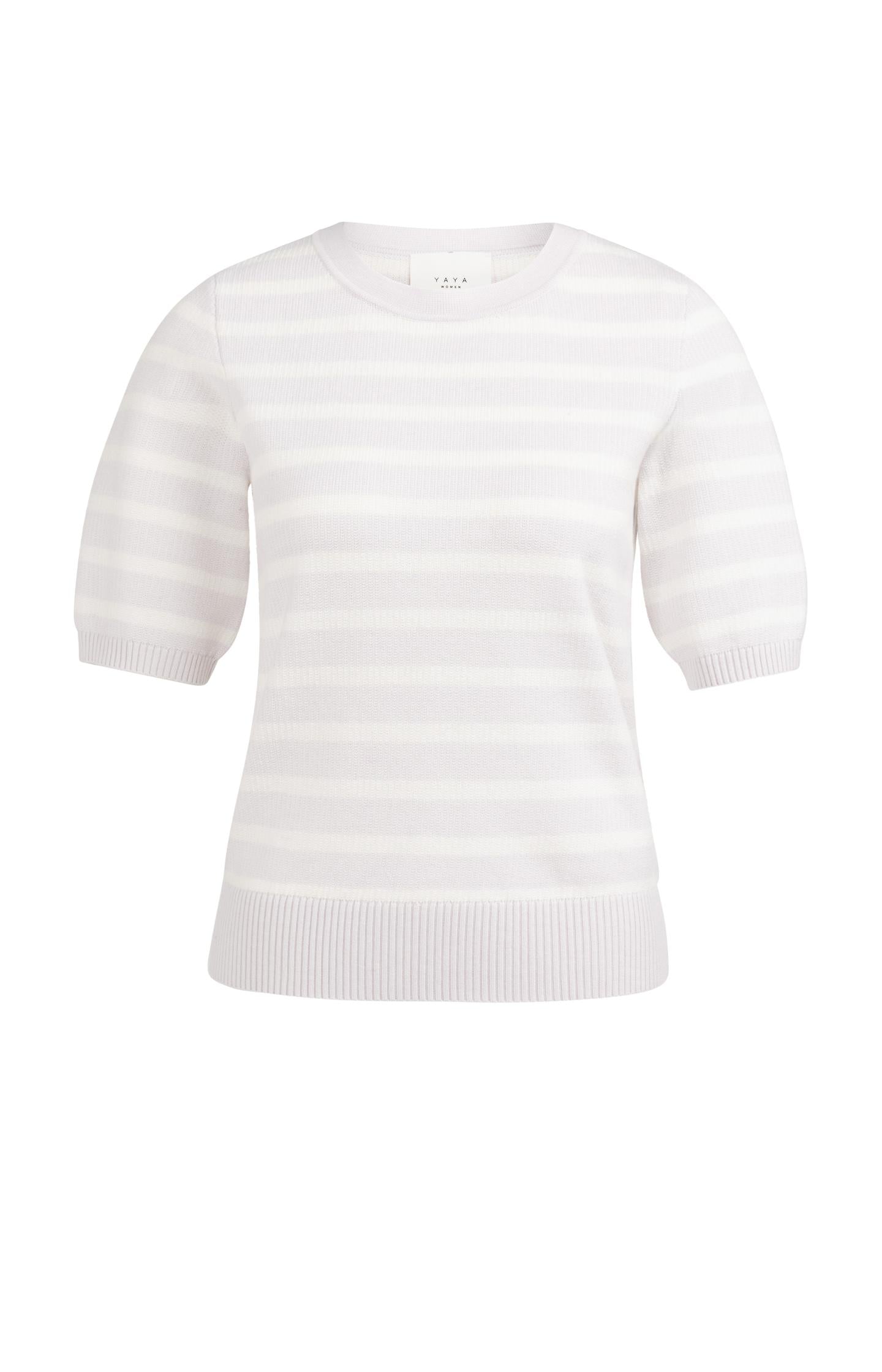 Knitted sweater with stripe pattern and short sleeves - Type: product