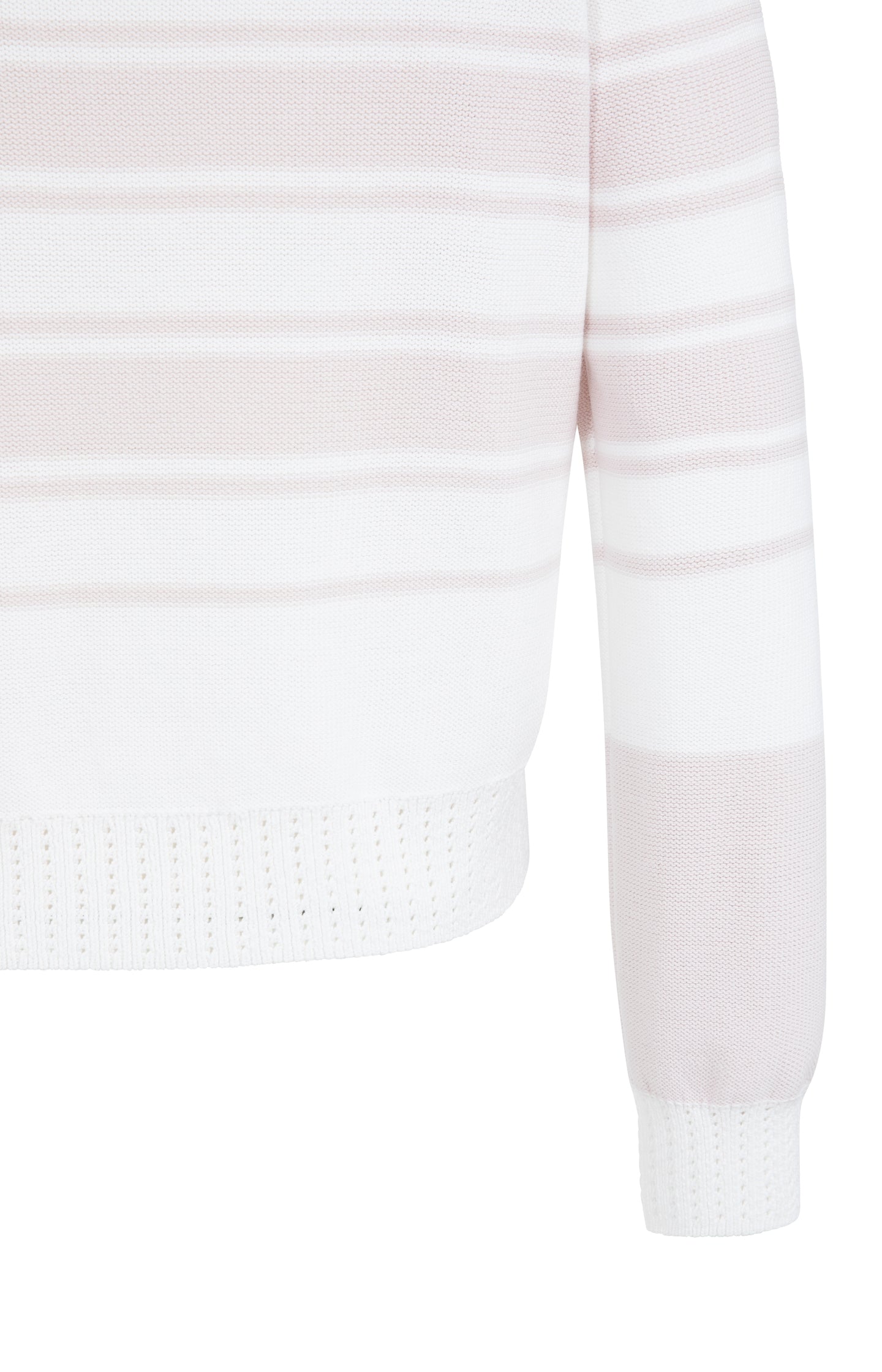 Knitted sweater with stripes and long sleeves