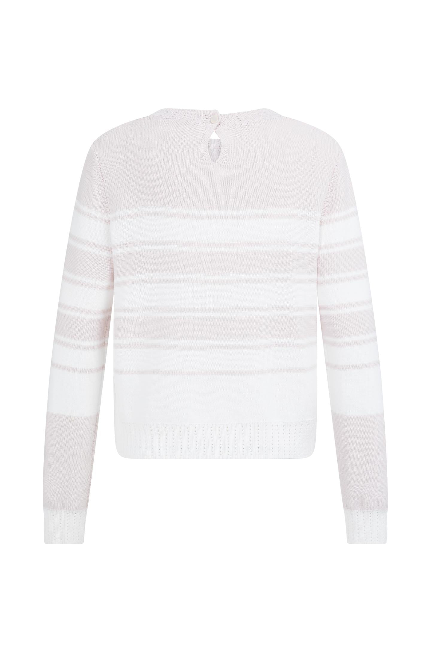 Knitted sweater with stripes and long sleeves