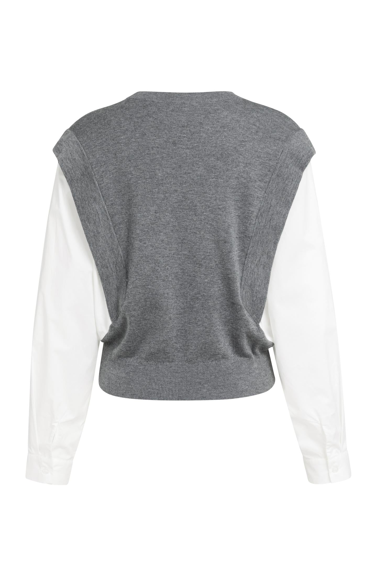 Knitted sweater with woven sleeves - Type: lookbook