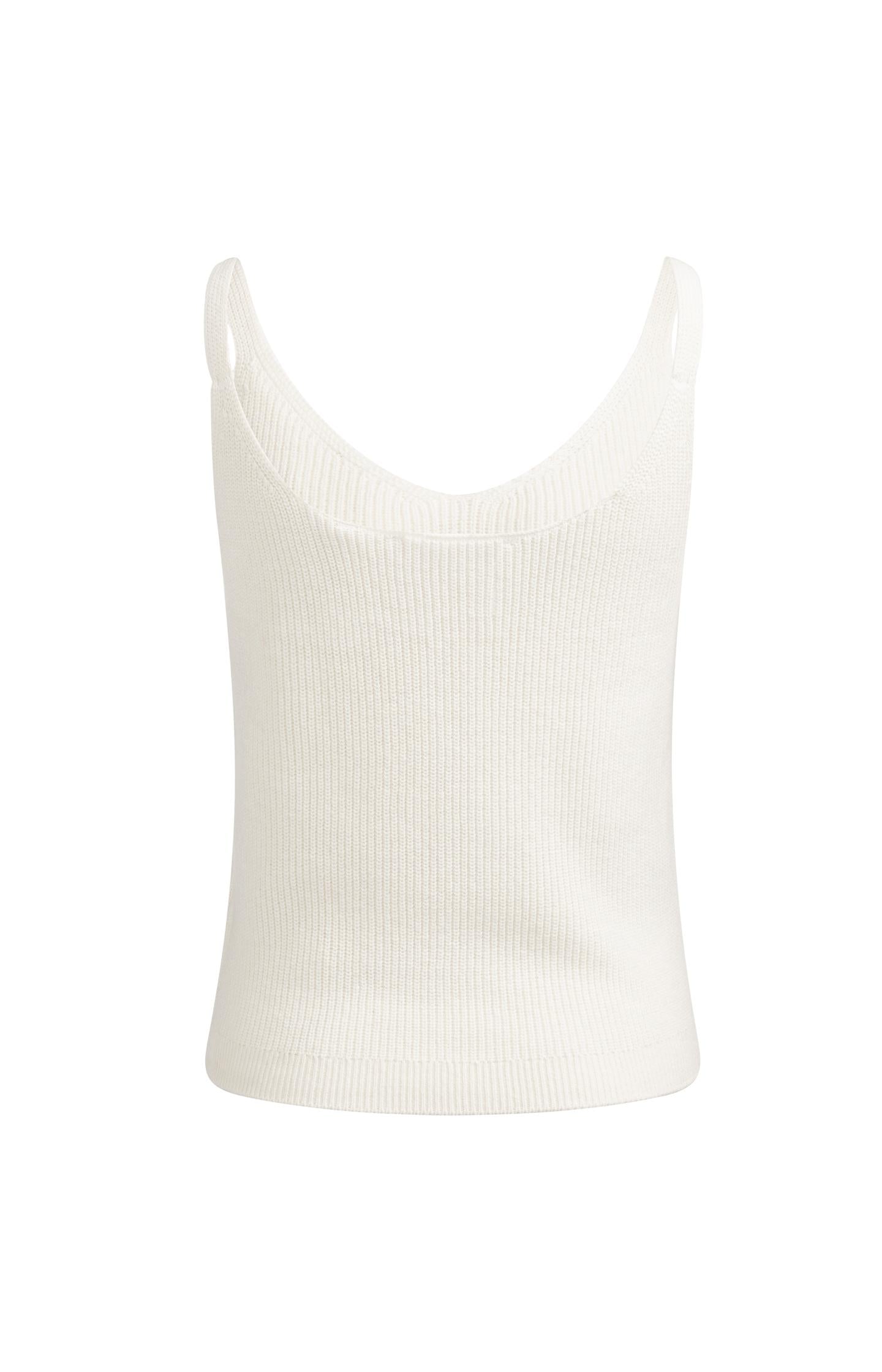 Knitted tank top with rib texture