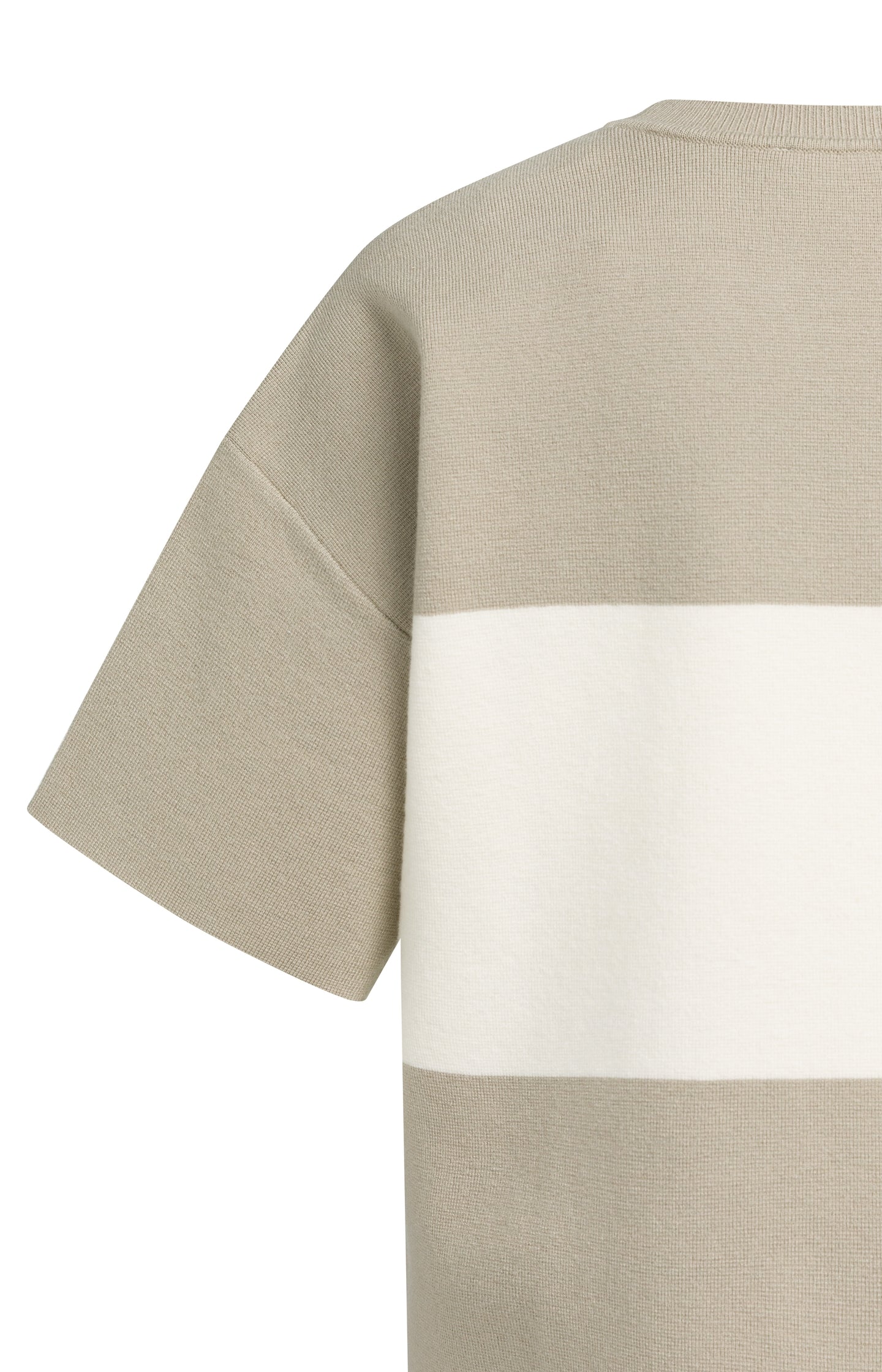 Knitted top with block stripes and short sleeves - Type: lookbook