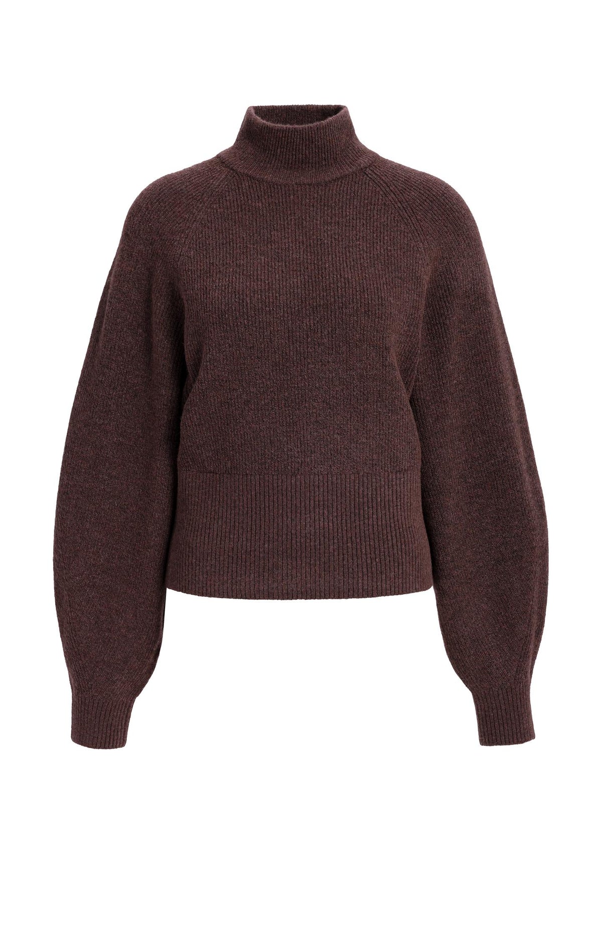Knitted turtleneck sweater with batwing sleeves - Dark Anthracite Melange