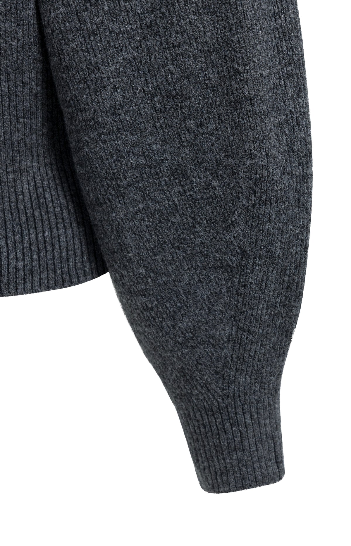 Knitted turtleneck sweater with batwing sleeves - Black
