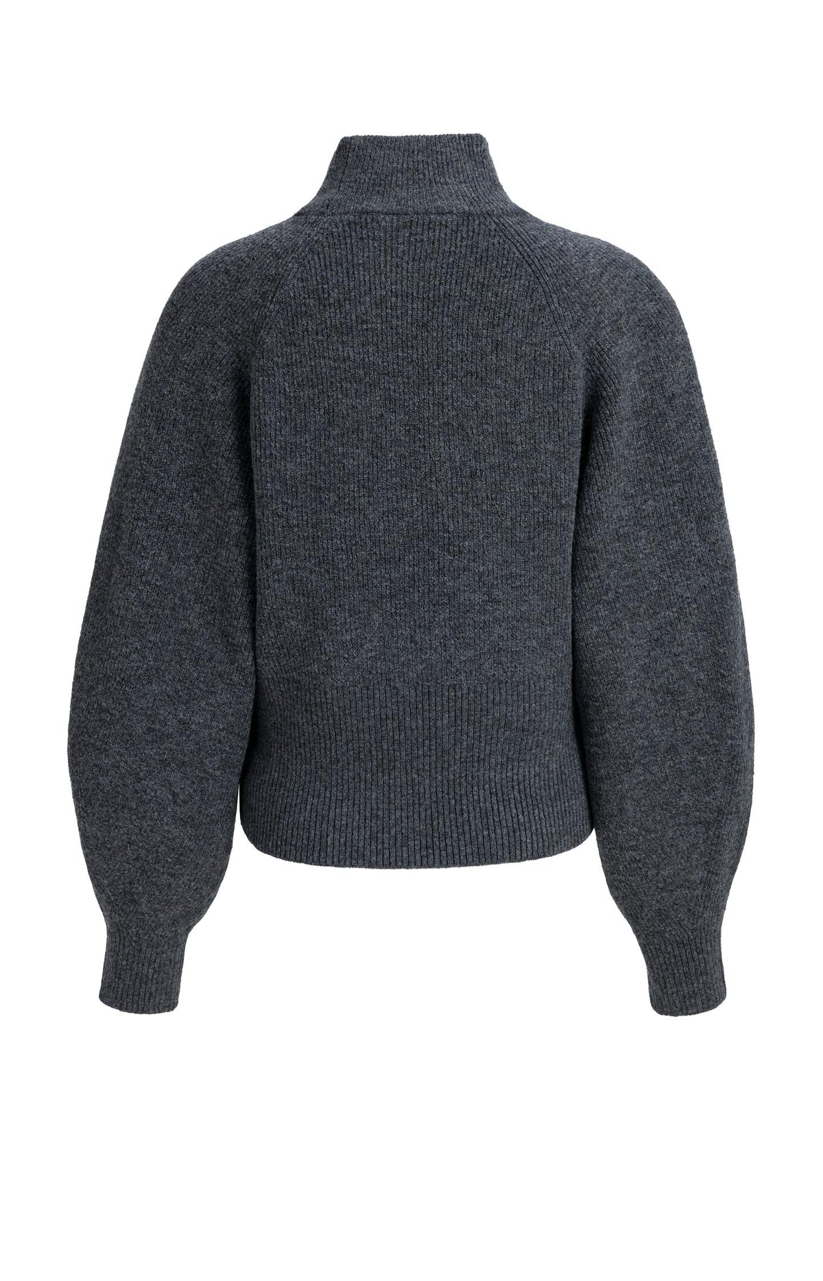 Knitted turtleneck sweater with batwing sleeves - Dark Anthracite Melange