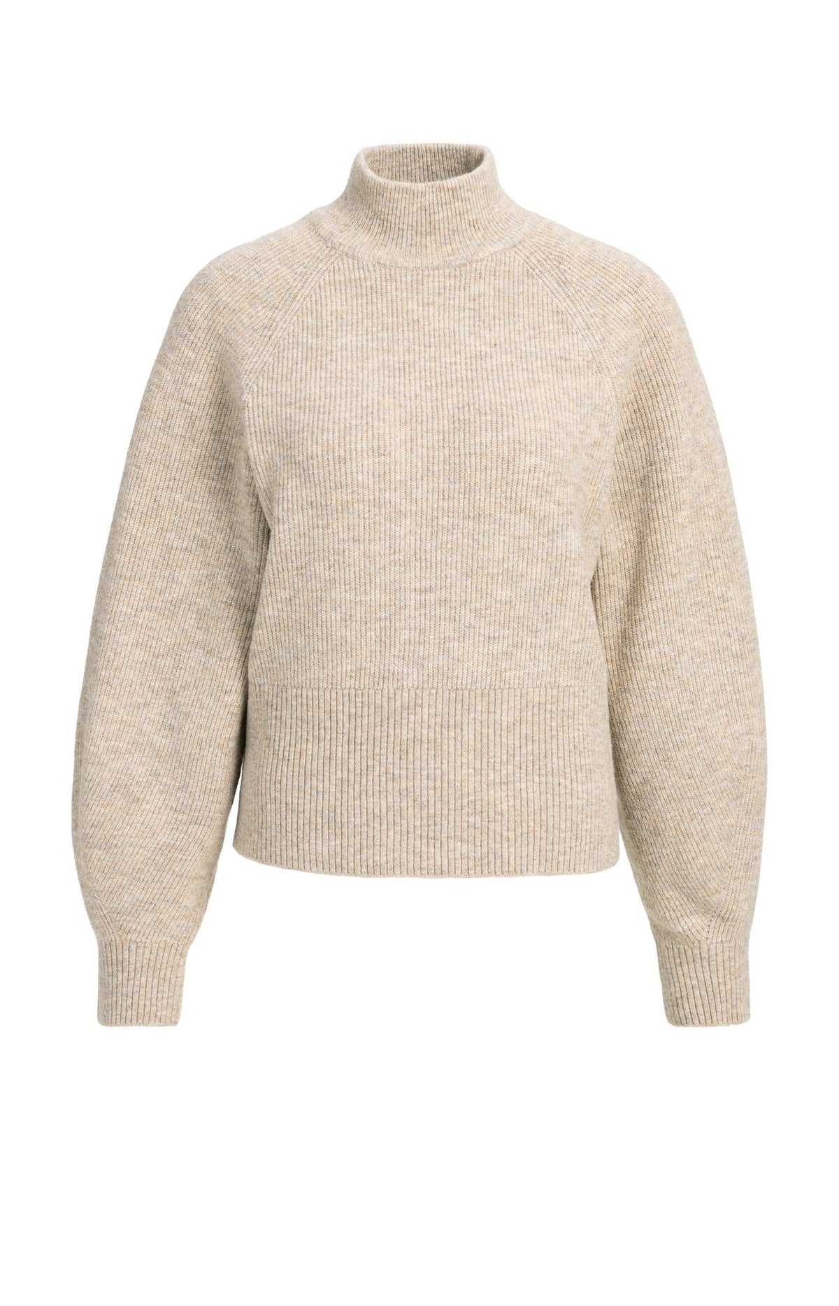 Knitted turtleneck sweater with batwing sleeves - Black