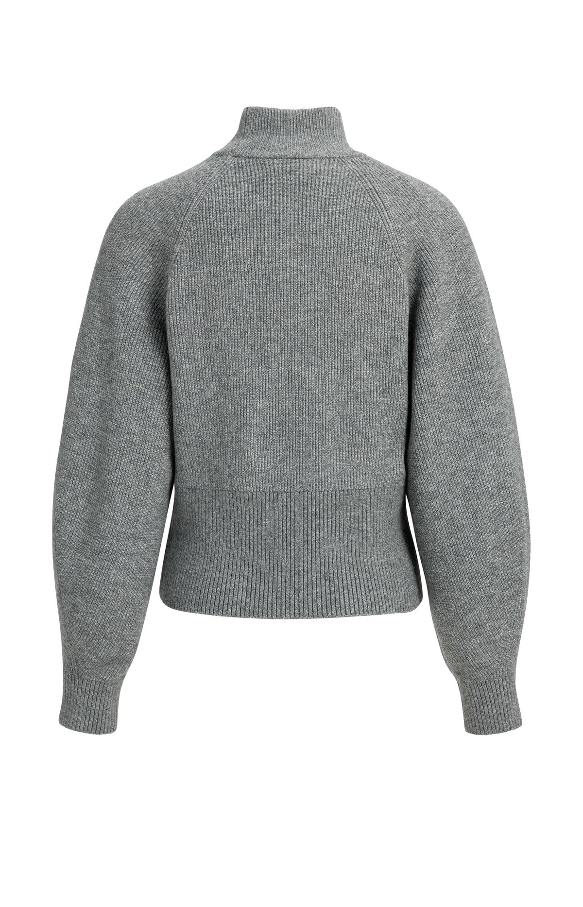 Knitted turtleneck sweater with batwing sleeves - Soap Grey Melange