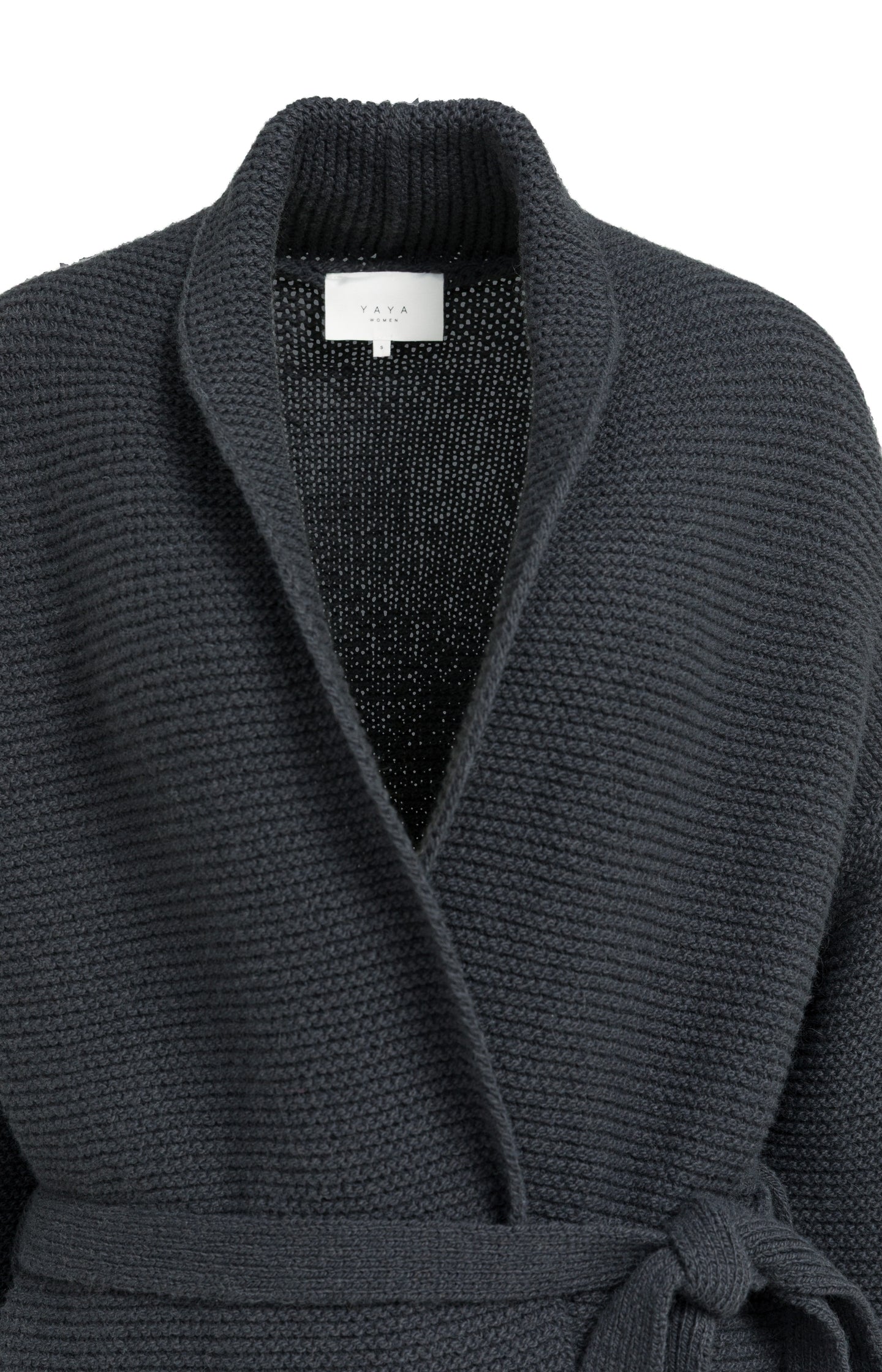 Knitted wrap cardigan with long sleeves