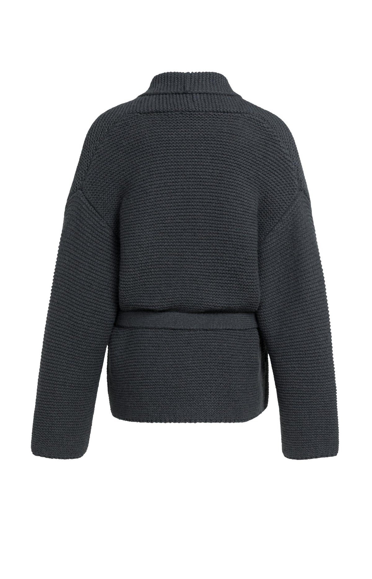 Knitted wrap cardigan with long sleeves