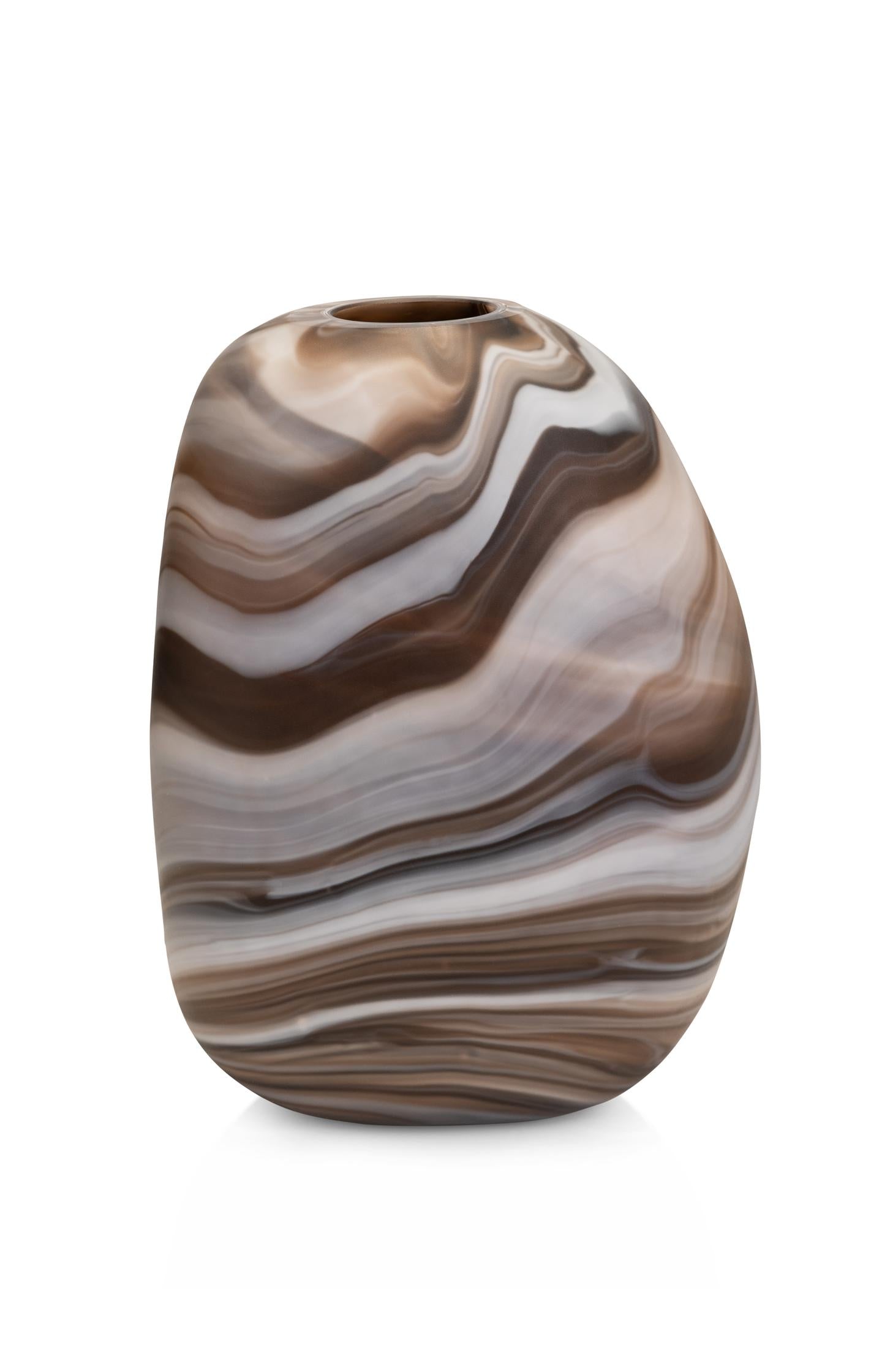 Large glass vase with marble look - Type: product