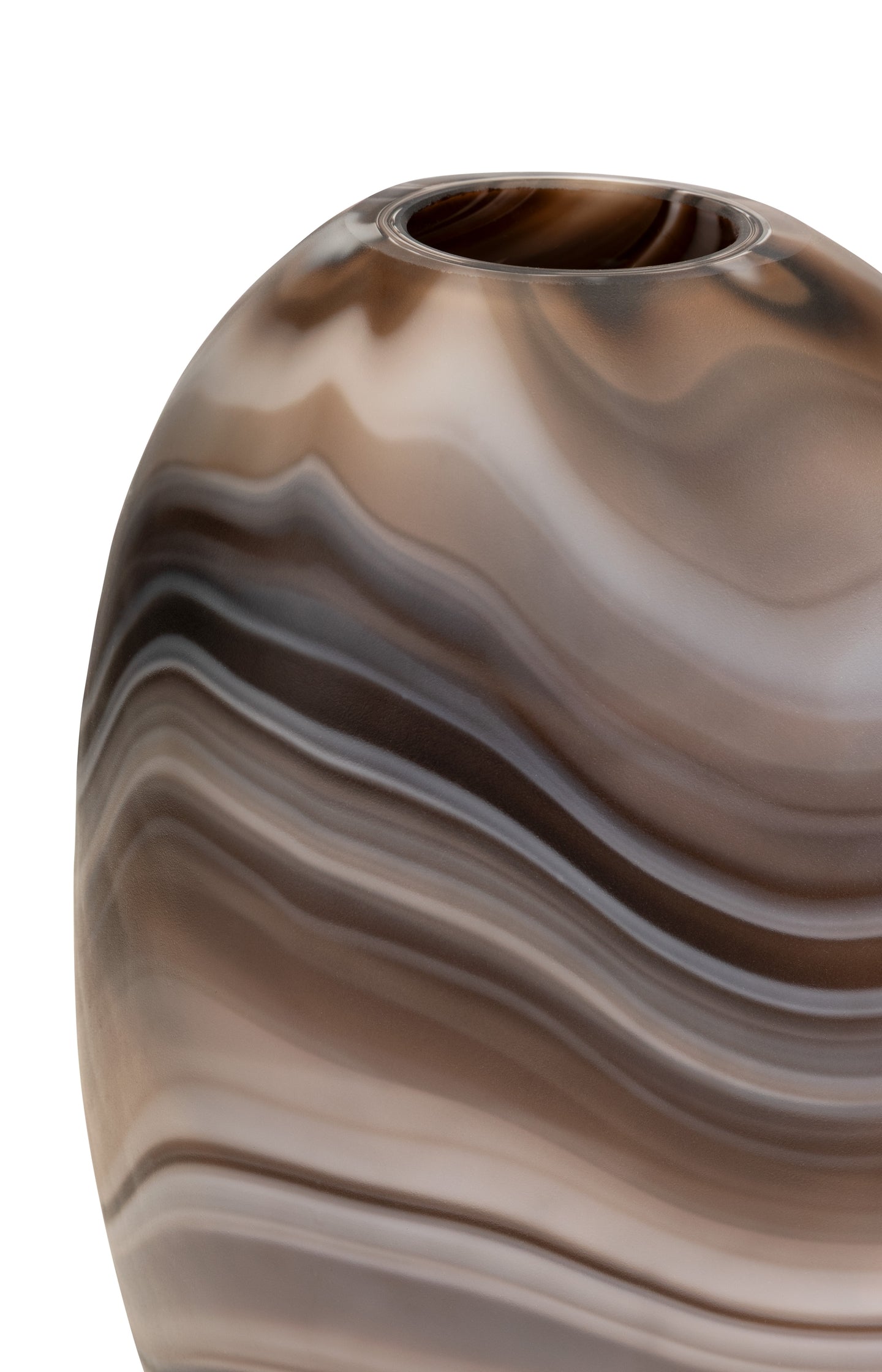 Large glass vase with marble look