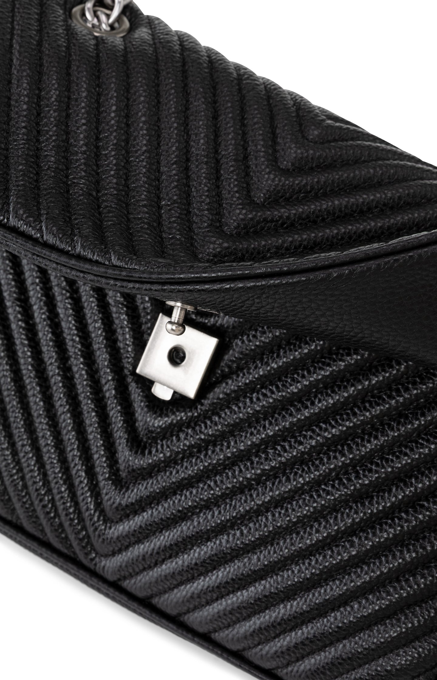 Leather bag Emma with stitching and chain