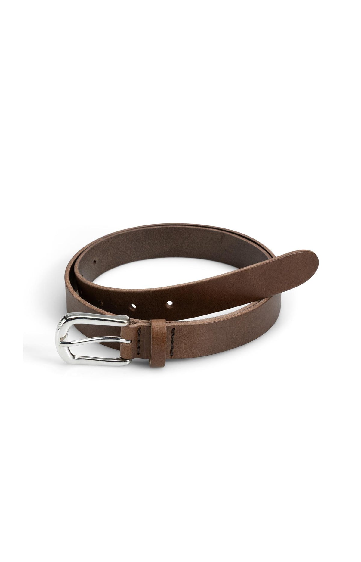 Leather belt with classic buckle - Black