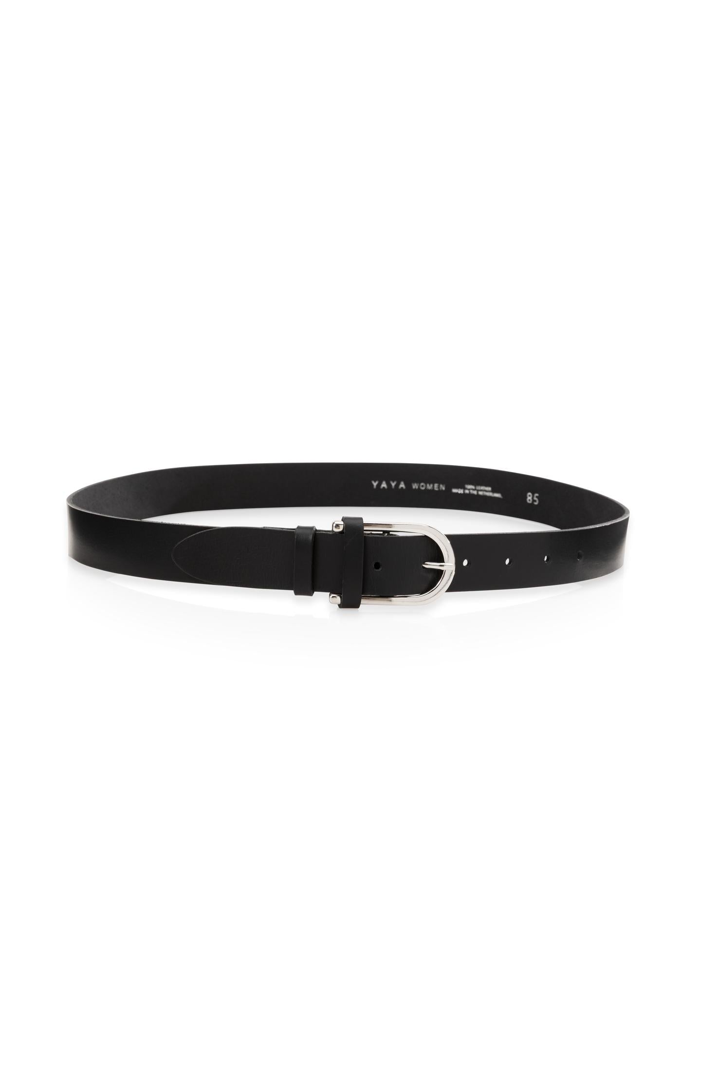 Leather belt with rounded buckle - Type: product