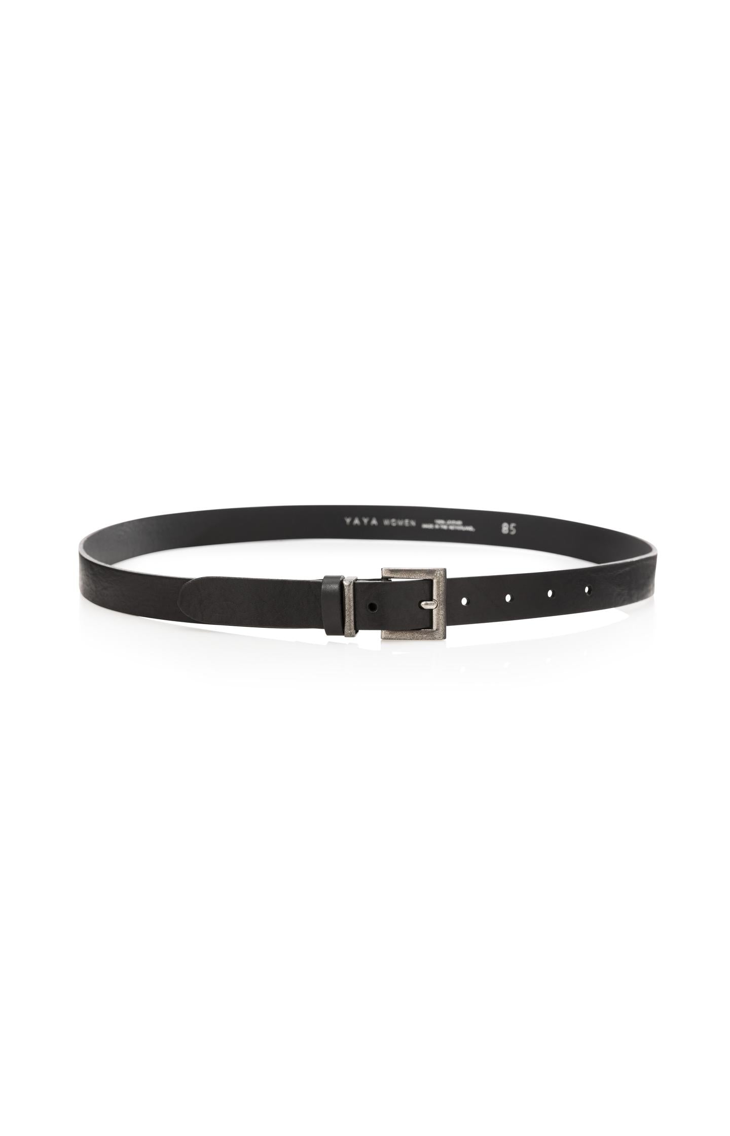 Leather belt with square buckle - Type: lookbook