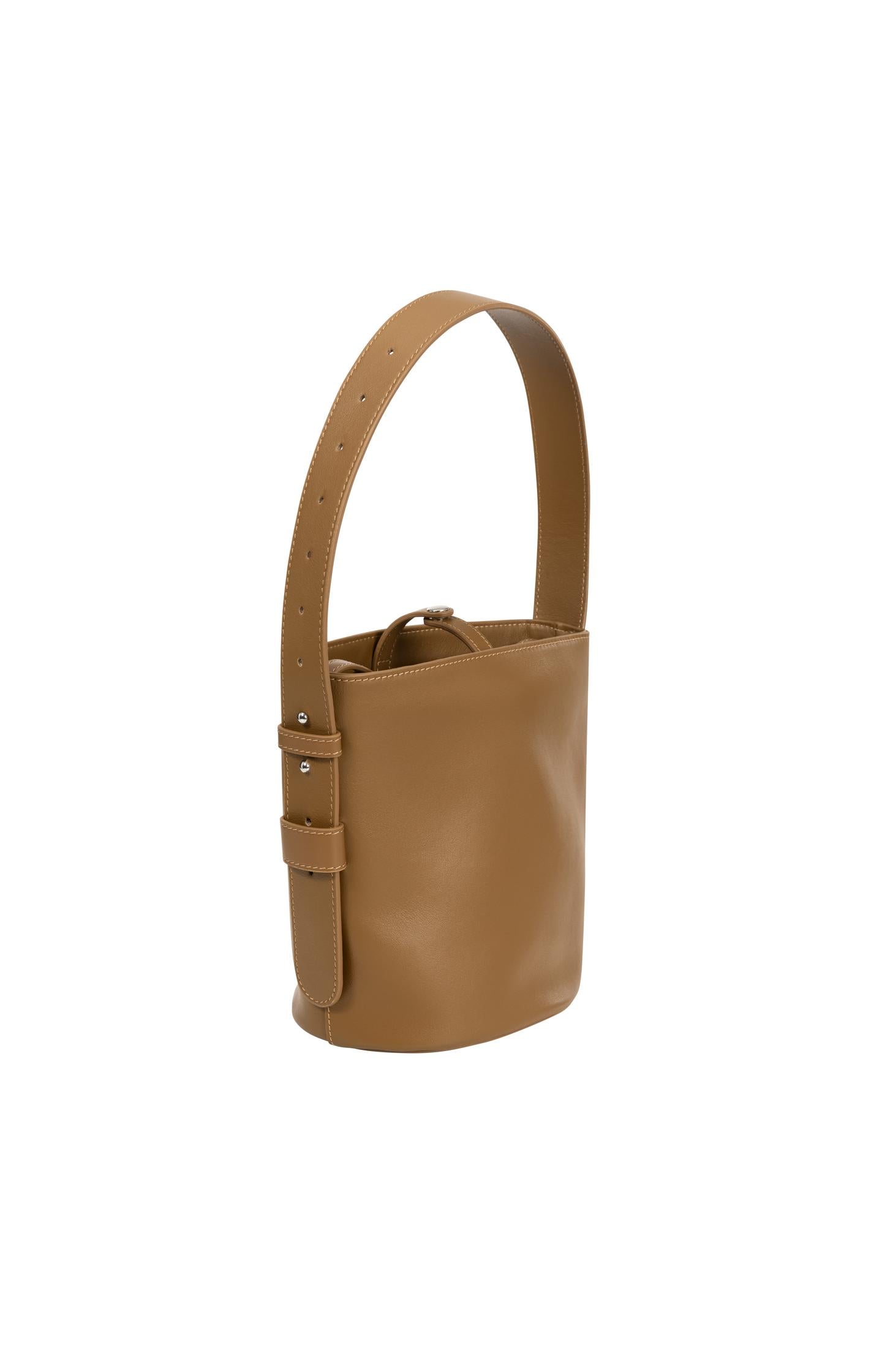 Leather bucket bag