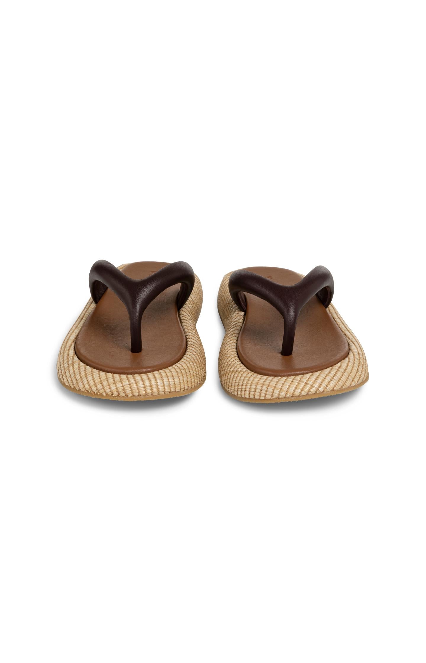 Leather flip-flops with woven sole - Type: product