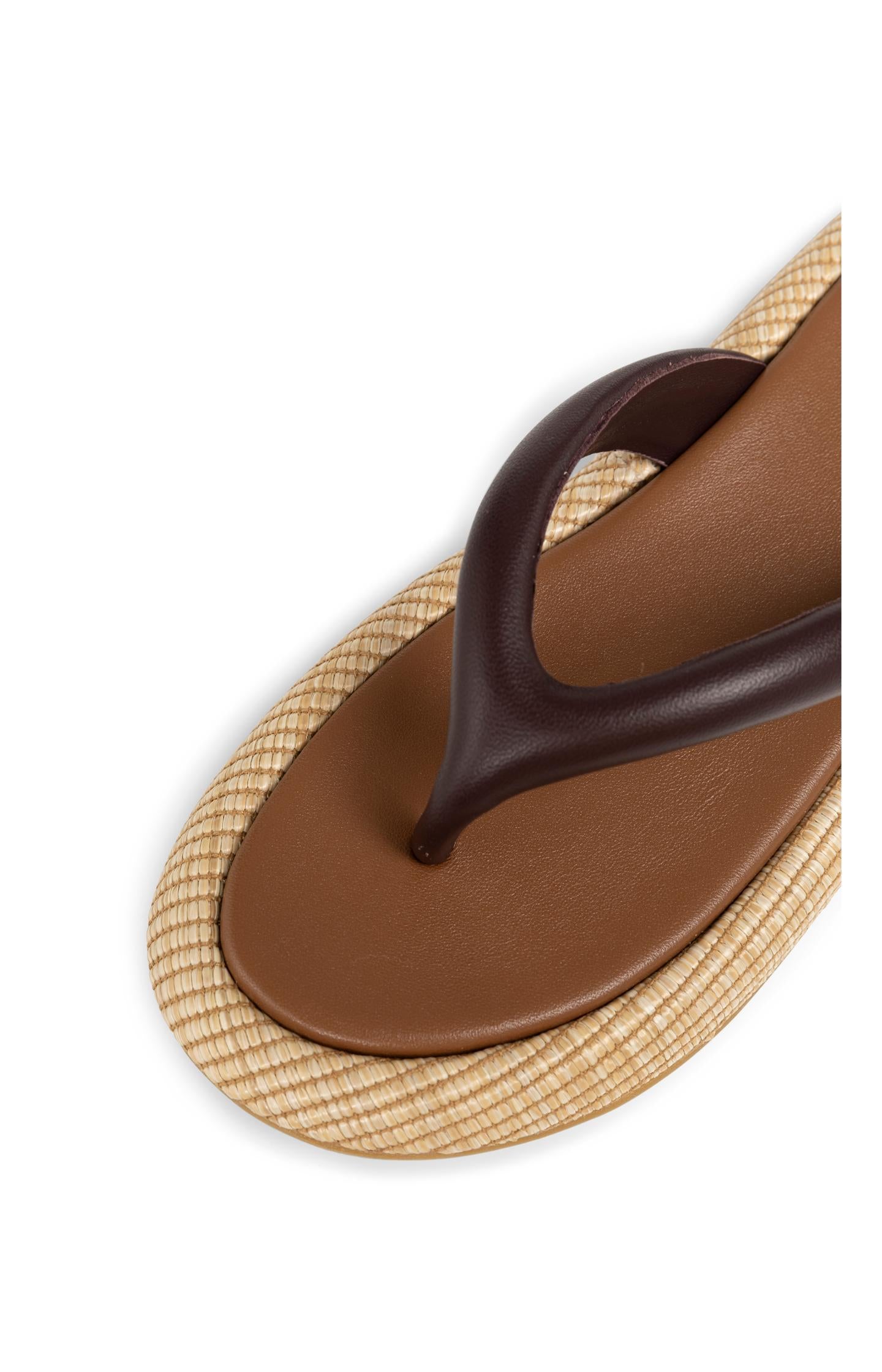 Leather flip-flops with woven sole - Type: product