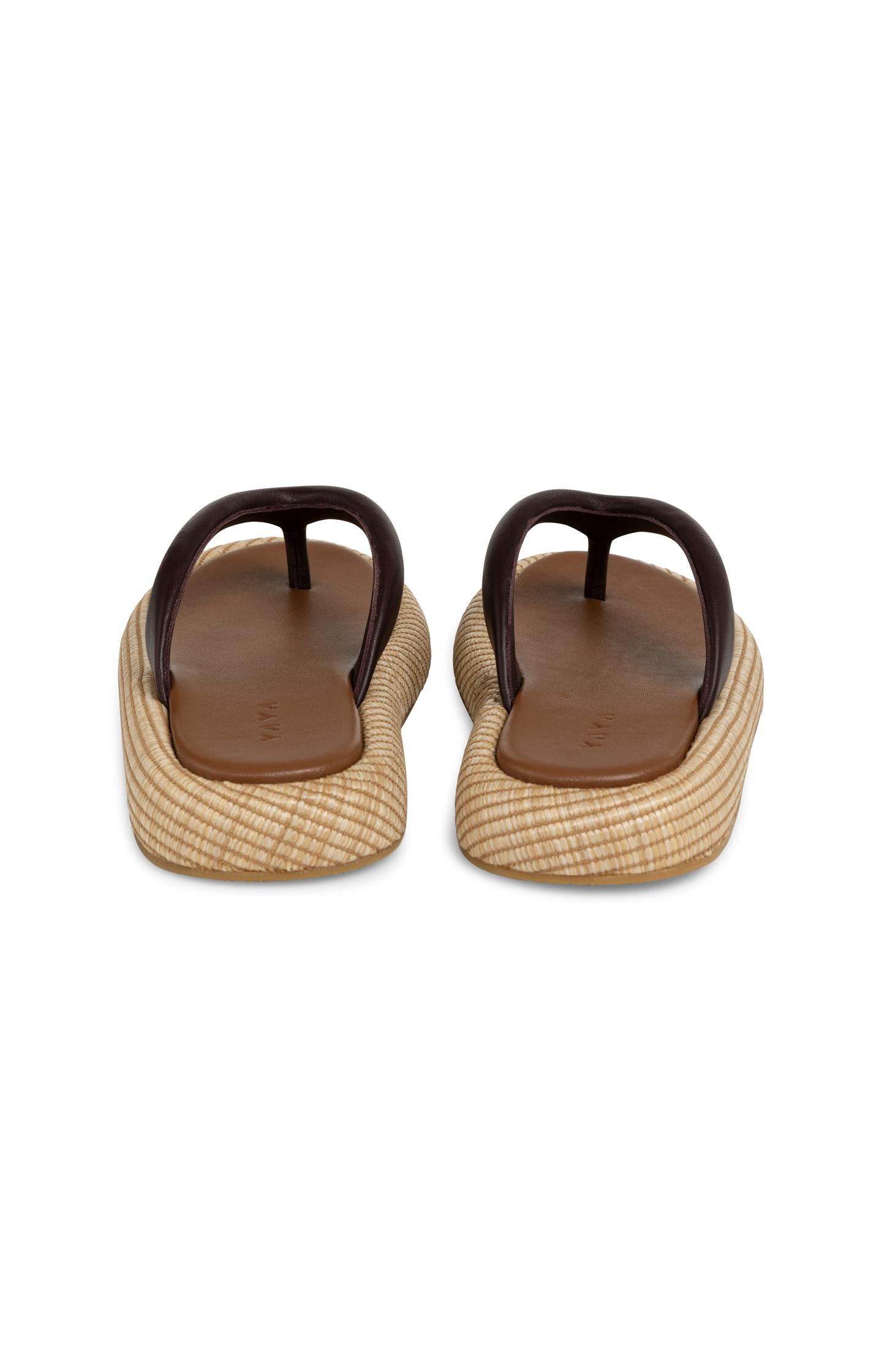 Leather flip-flops with woven sole - Type: product