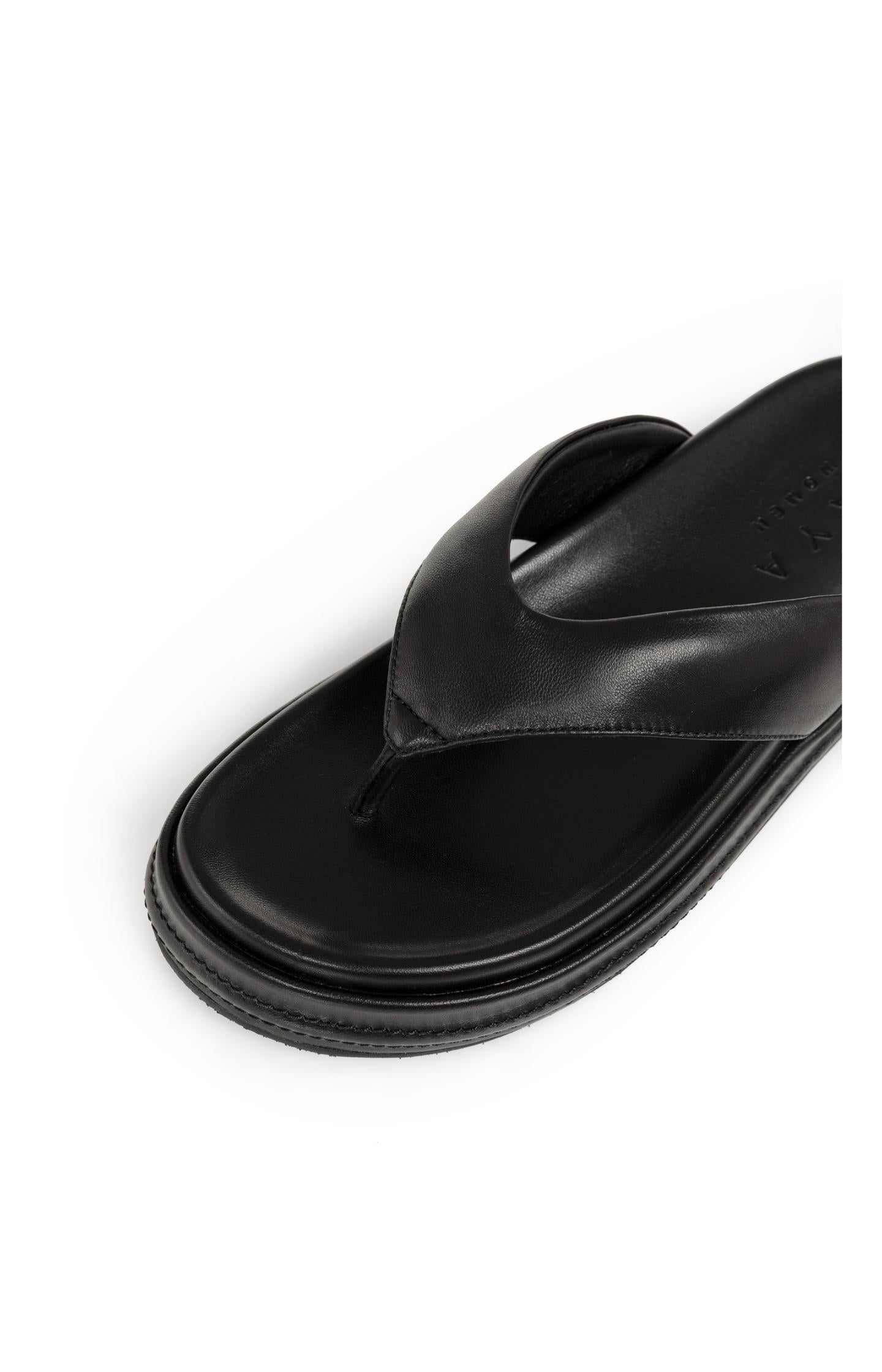Leather sandals with platform sole - Type: product