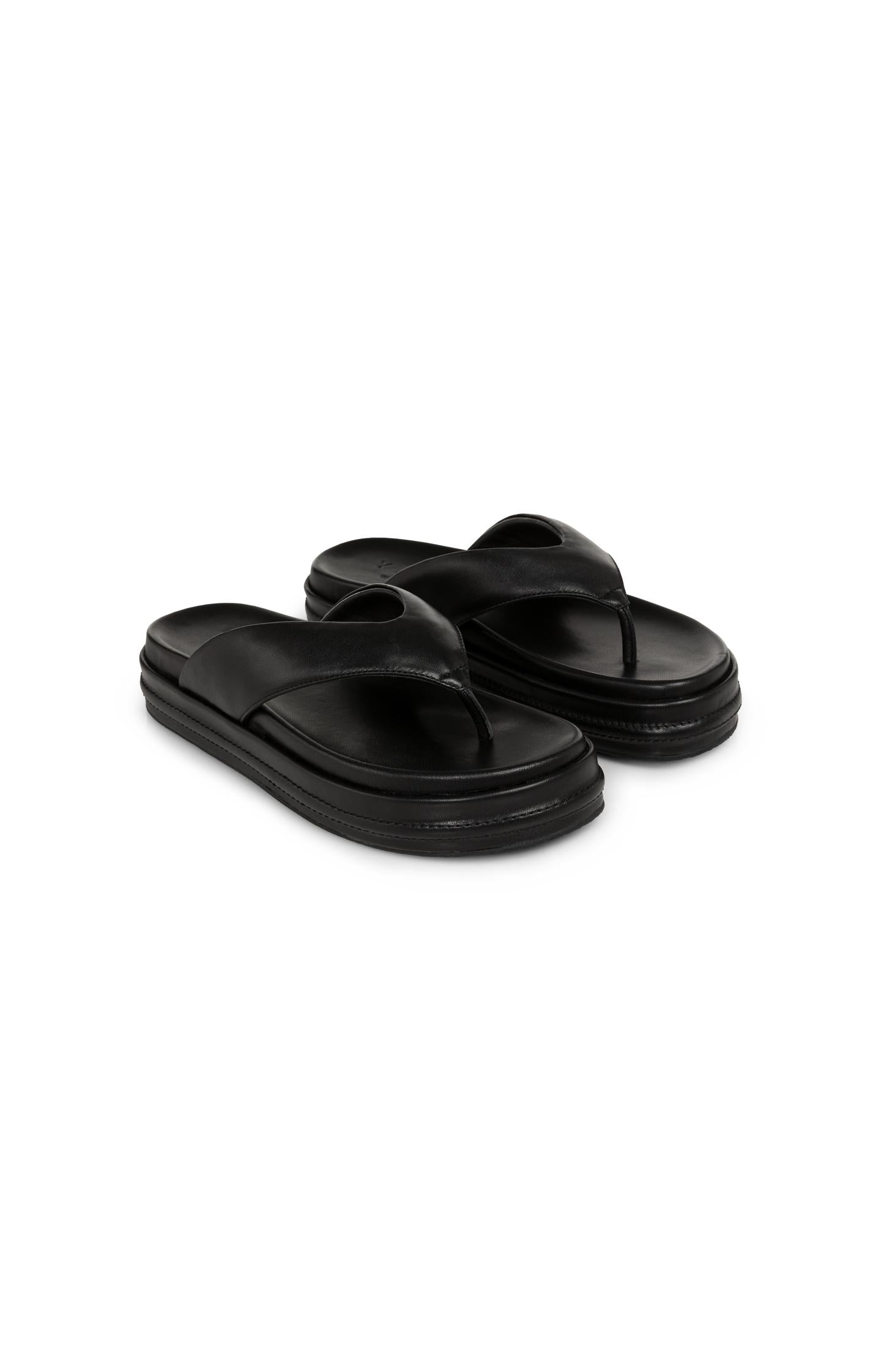 Leather sandals with platform sole - Type: product