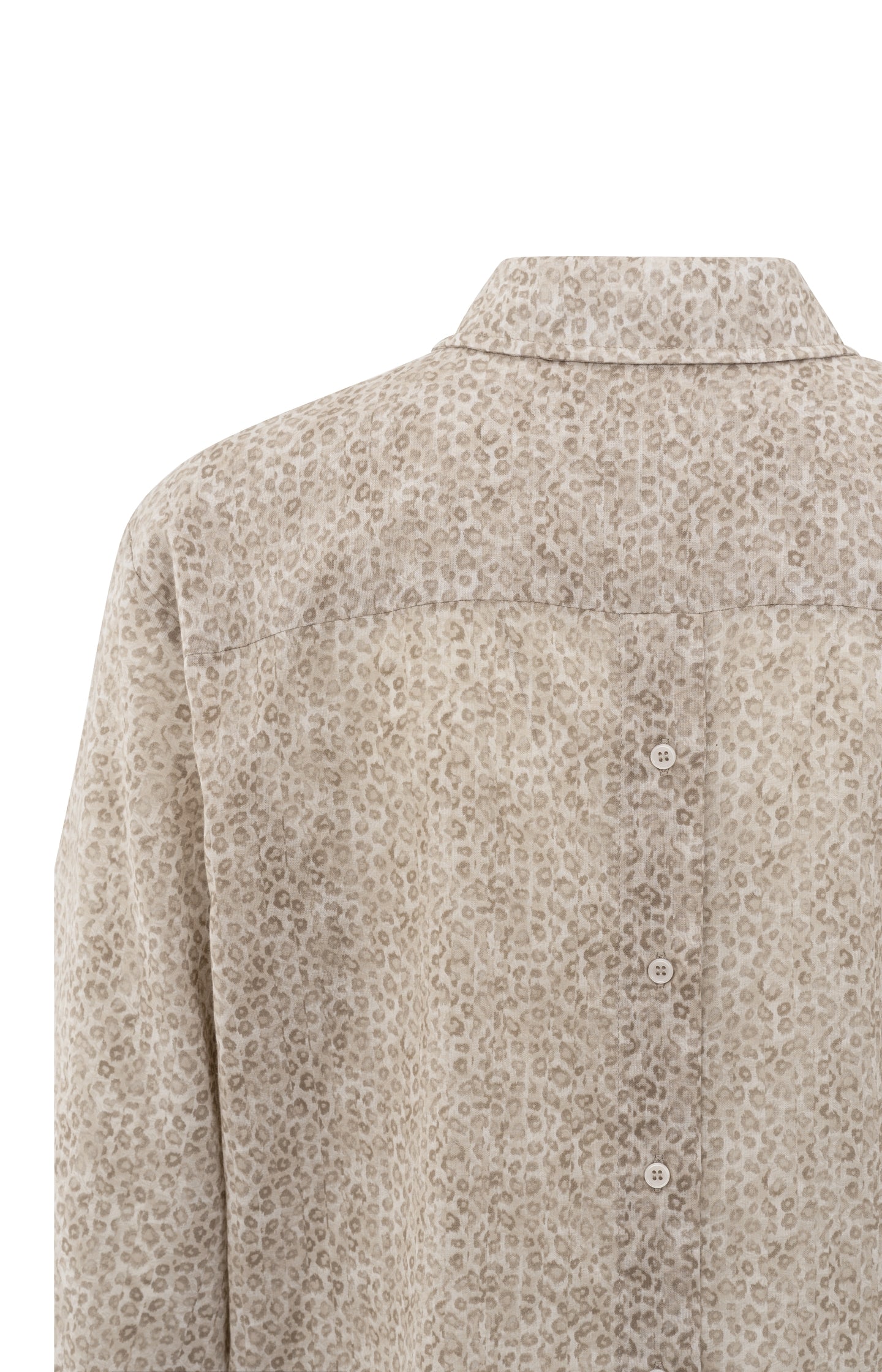 Leopard print blouse with back button detail