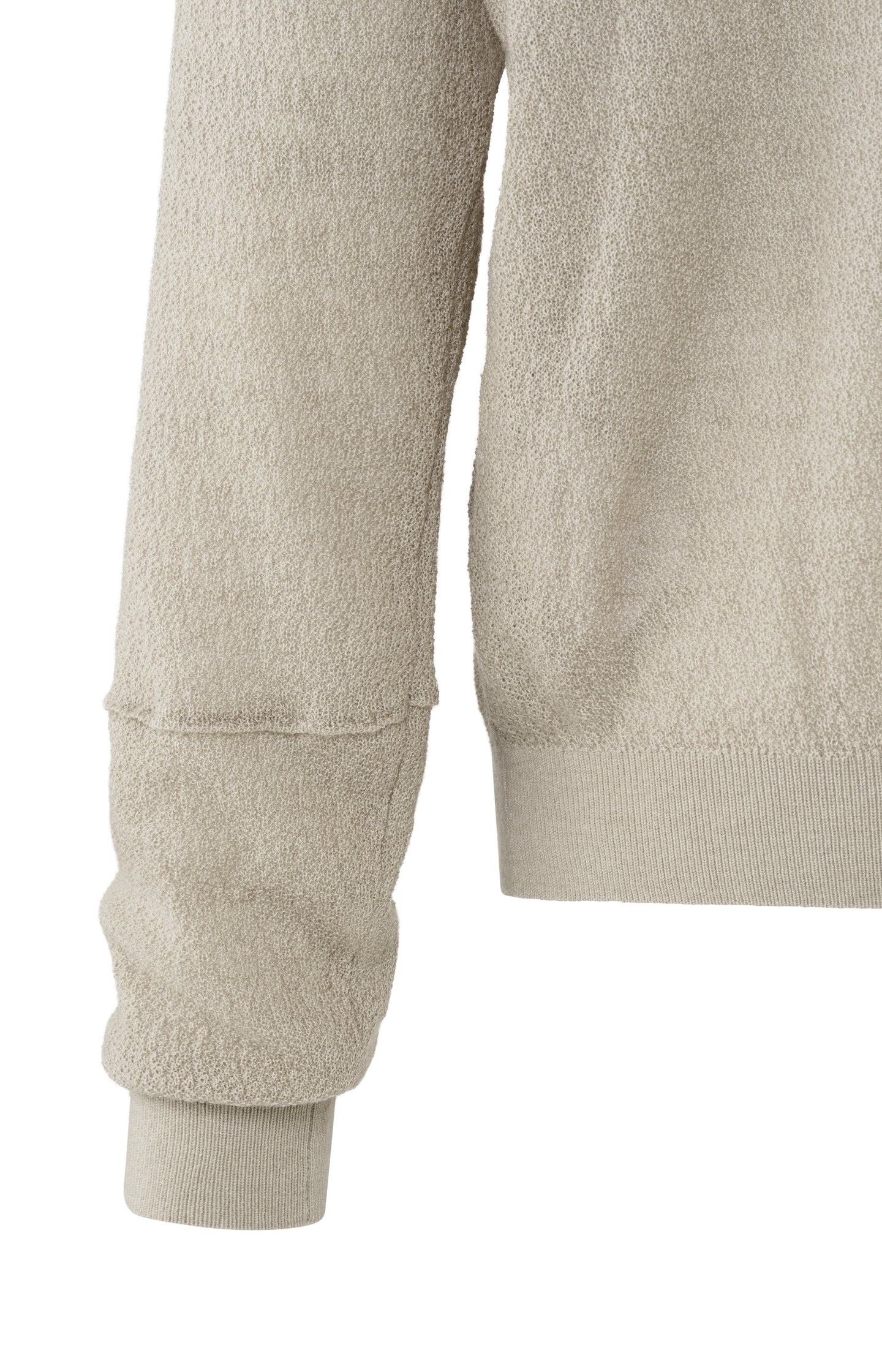 Lichtbruine sweater met ronde hals en subtiele naden – YAYA