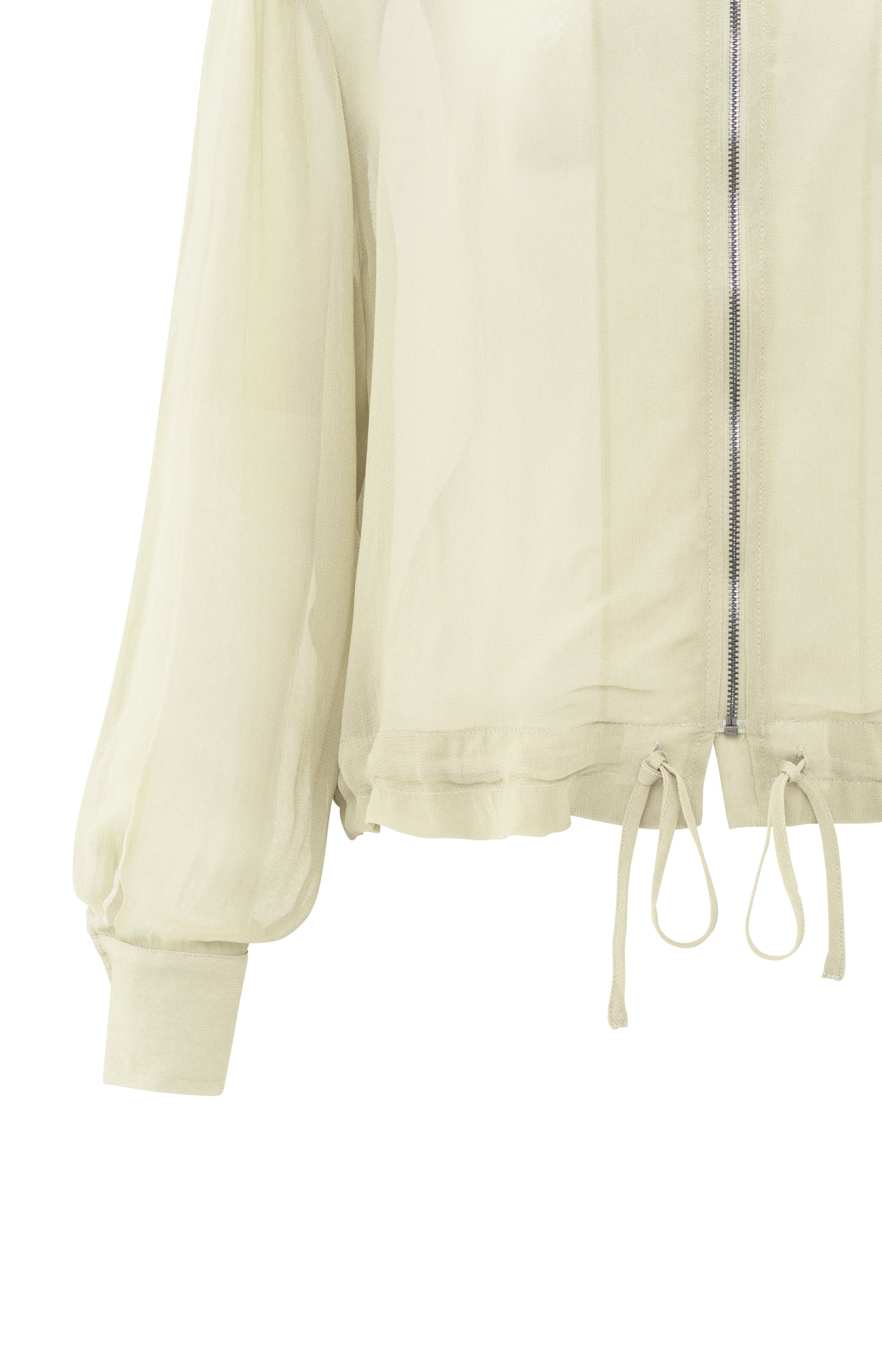 Lightweight blouse jacket with zipper