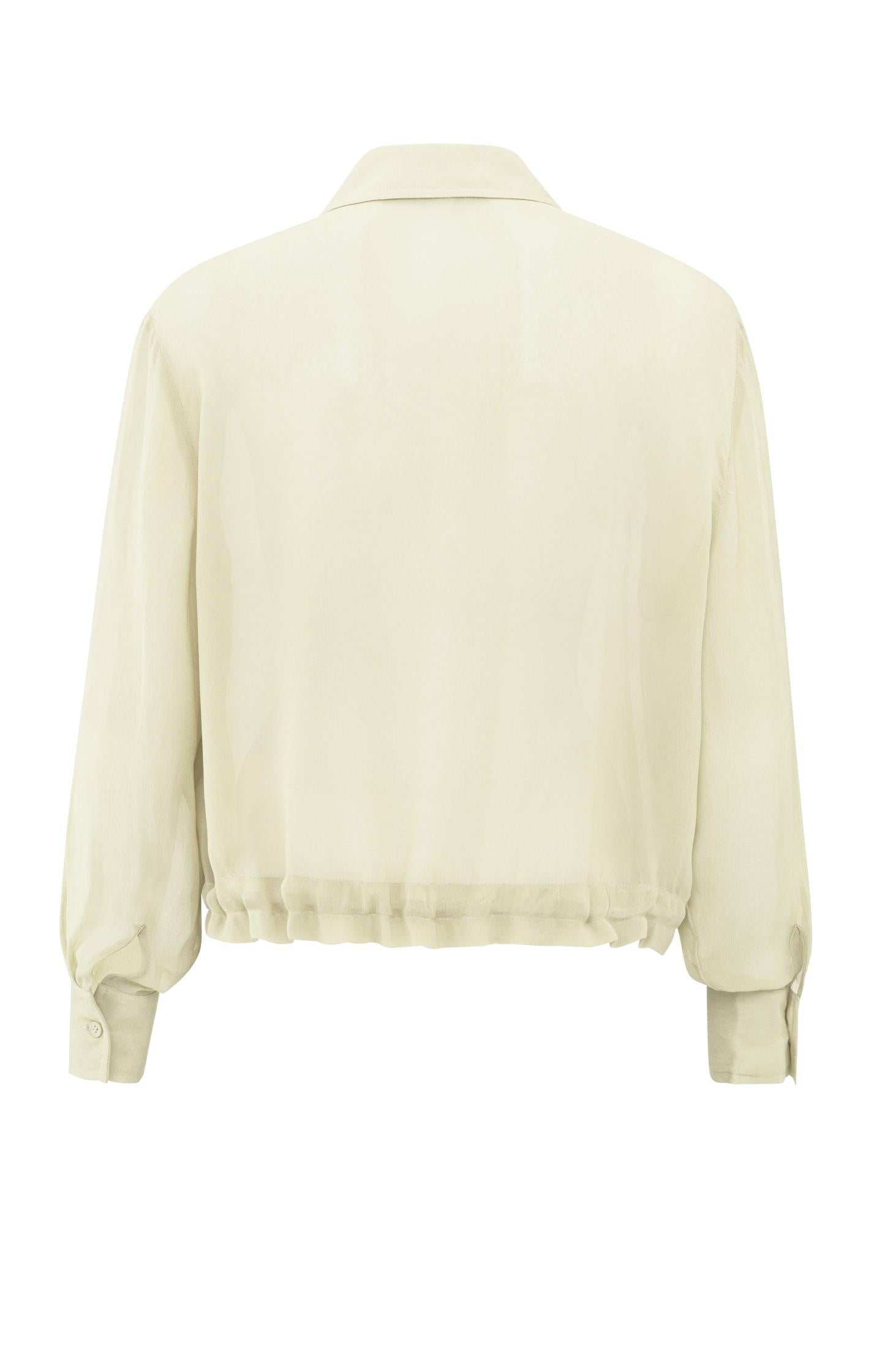 Lightweight blouse jacket with zipper