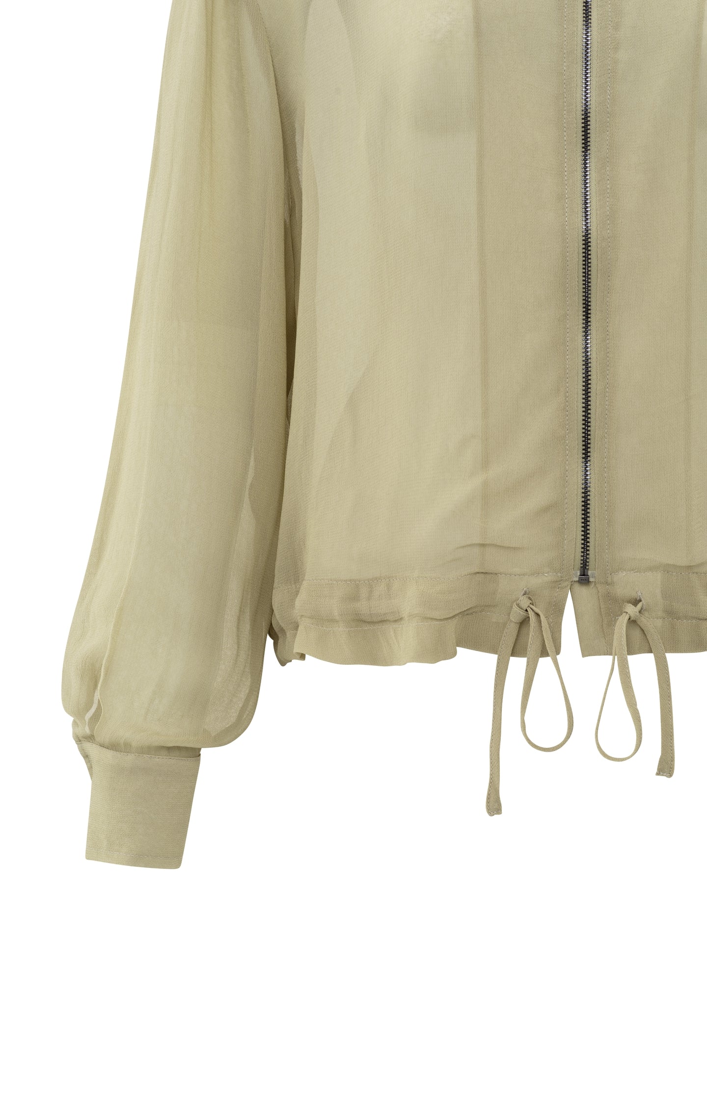 Lightweight blouse jacket with zipper