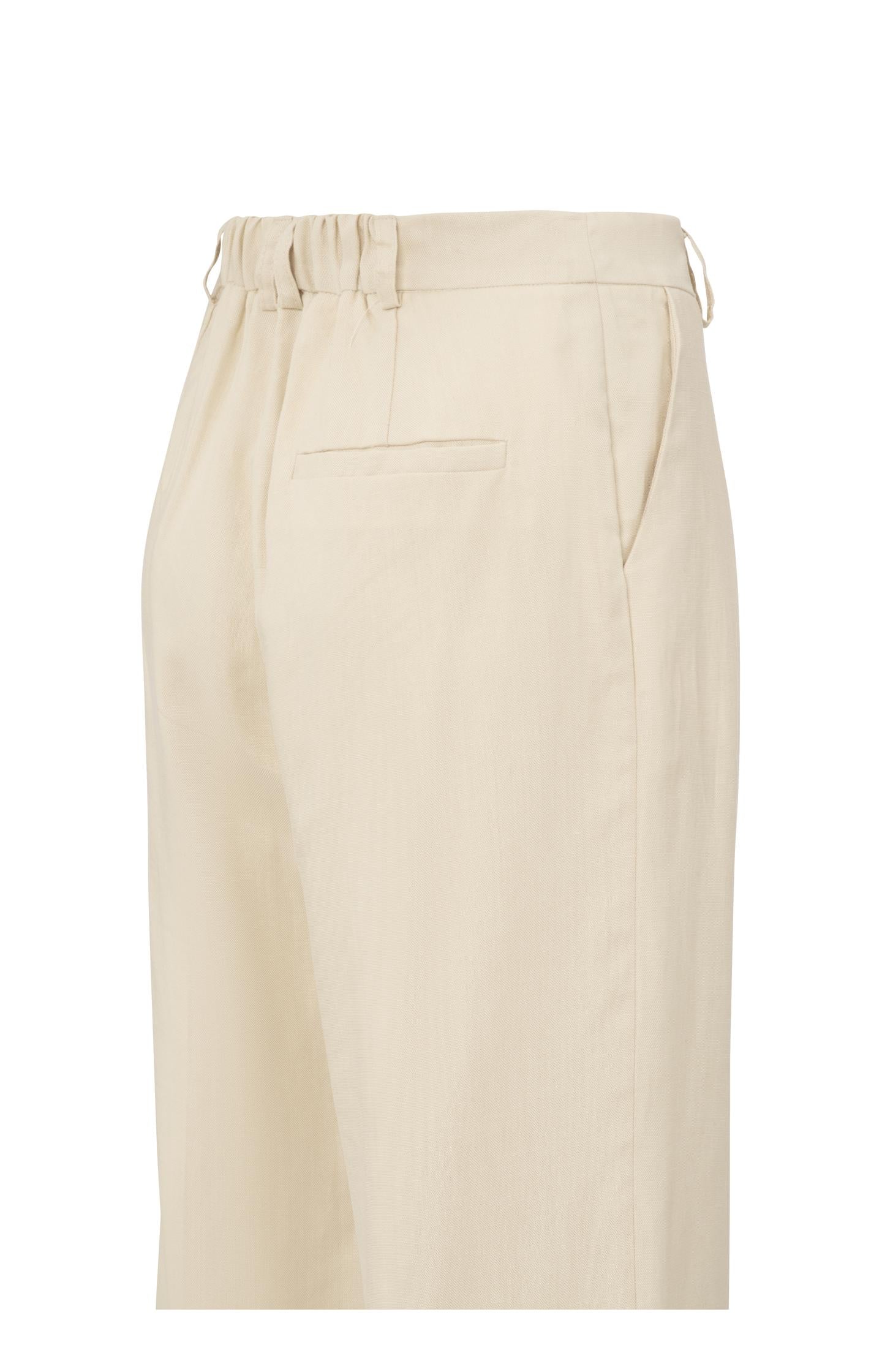 Linen-blend trousers with wide legs