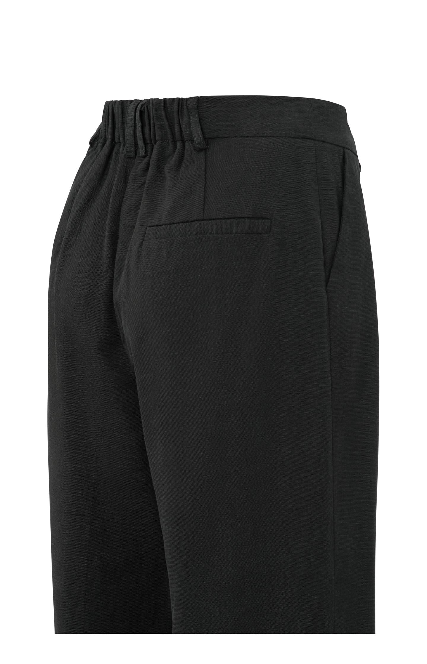 Linen-blend trousers with wide legs