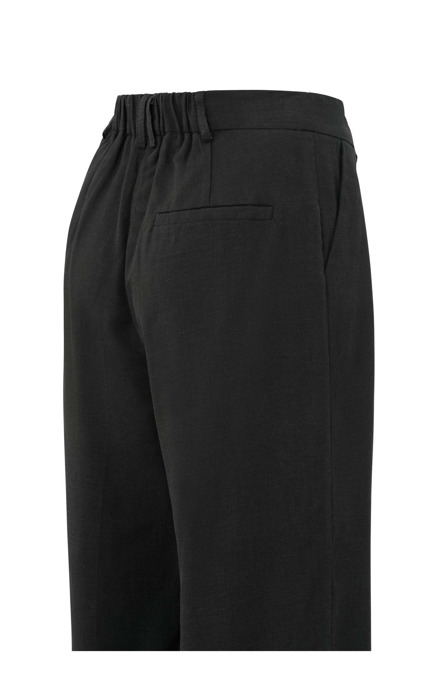 Linen-blend trousers with wide legs (L32)