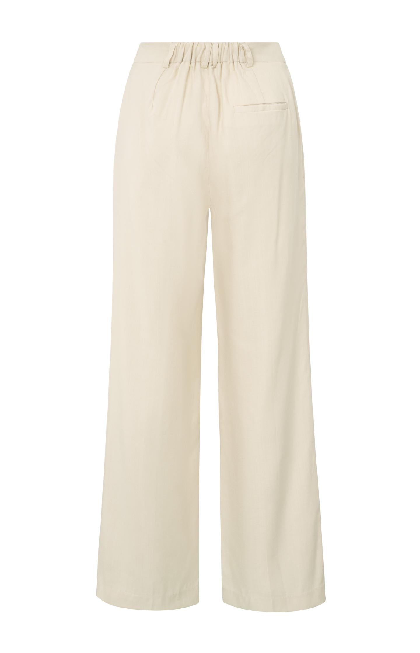 Linen-blend trousers with wide legs (L32)