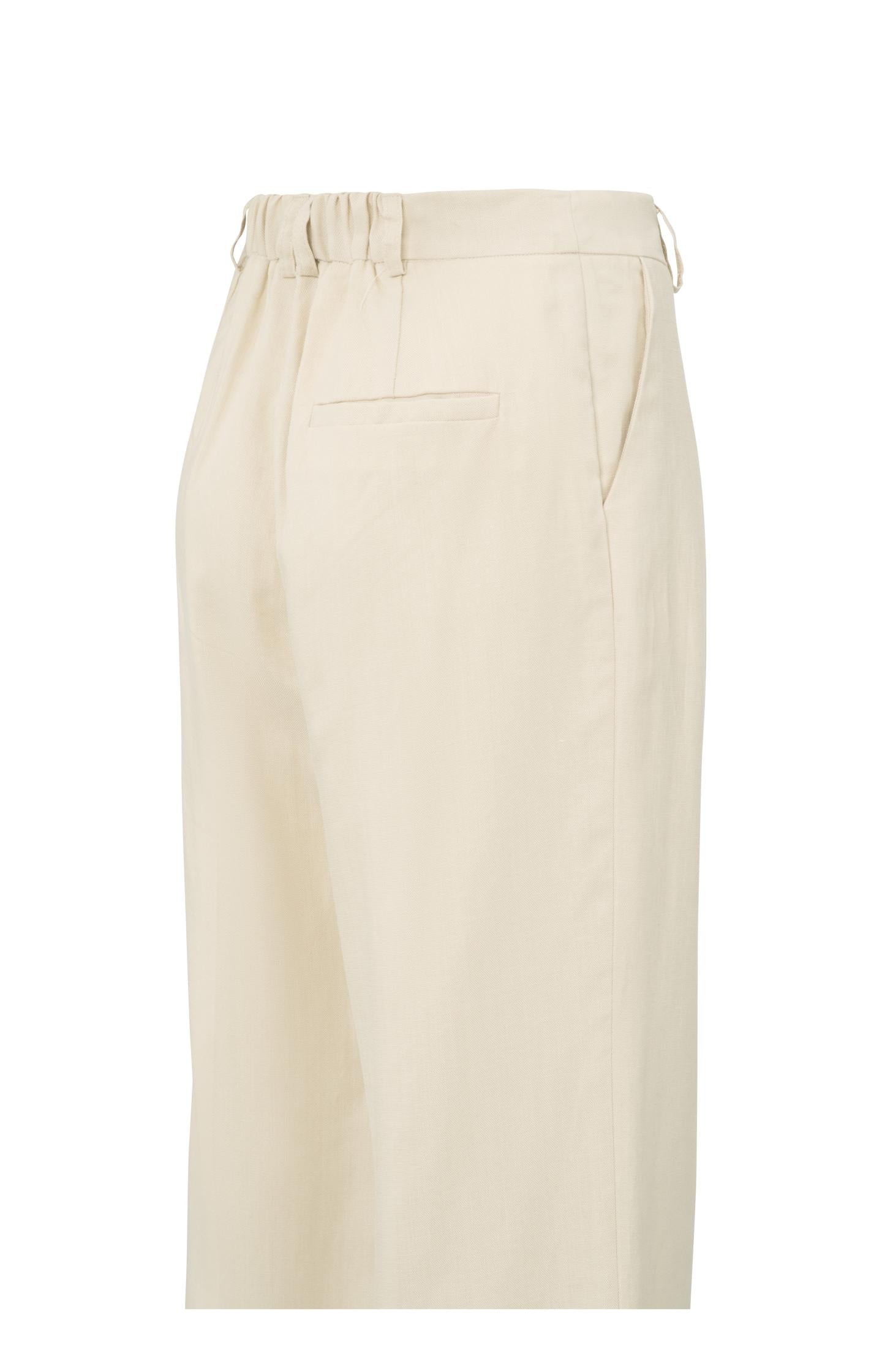 Linen-blend trousers with wide legs (L32)