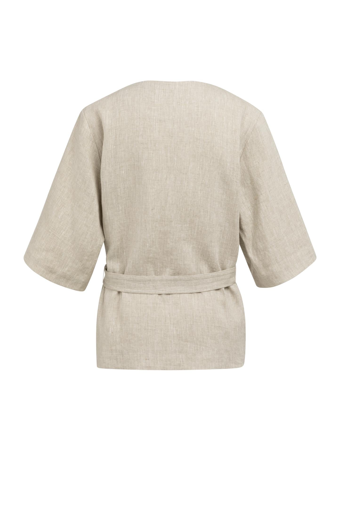Linen wrap jacket with tie belt - Type: video
