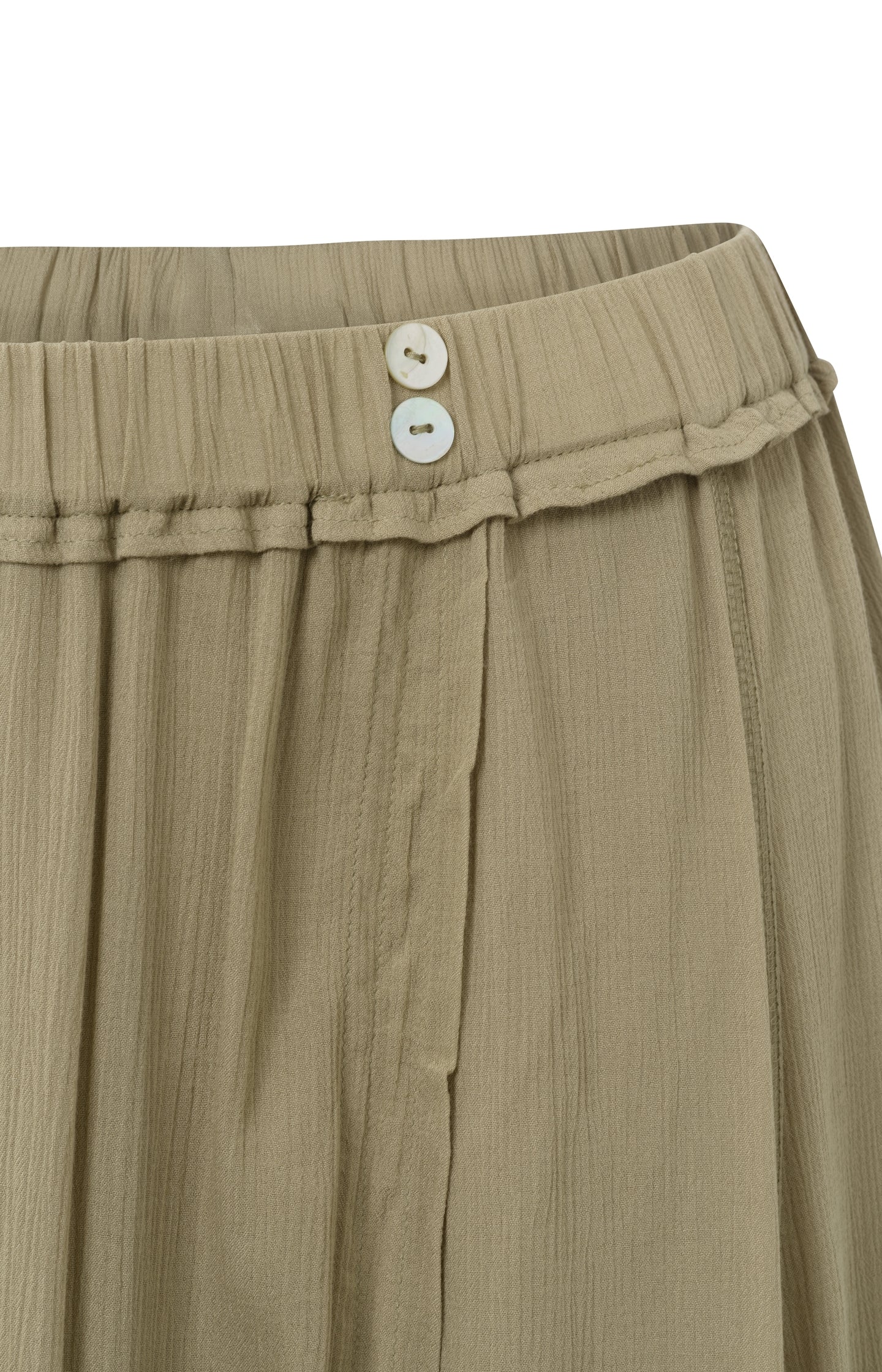 Long A-line skirt with buttons and elastic waist