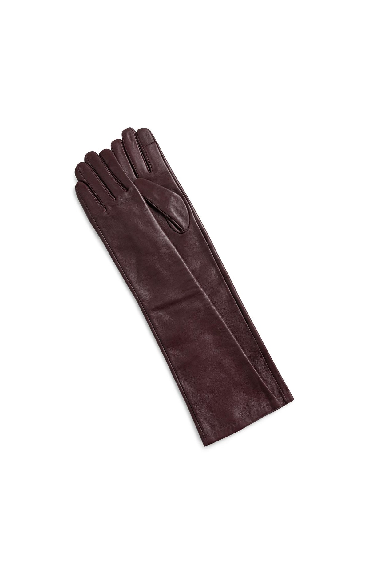 Long leather gloves - Bitter Chocolate Red