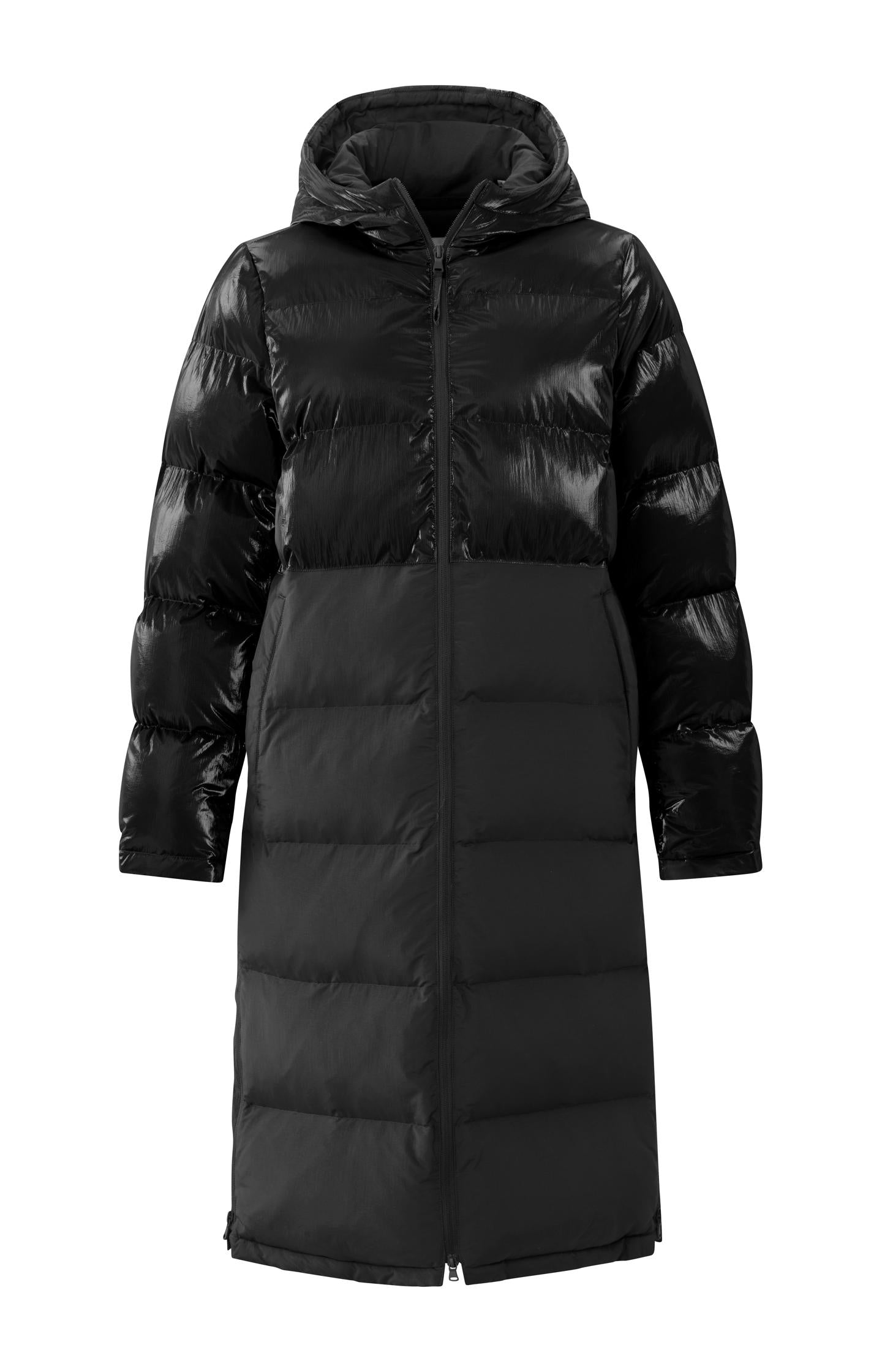 Long puffer jacket with long sleeves, hoodie and pockets - Type: product