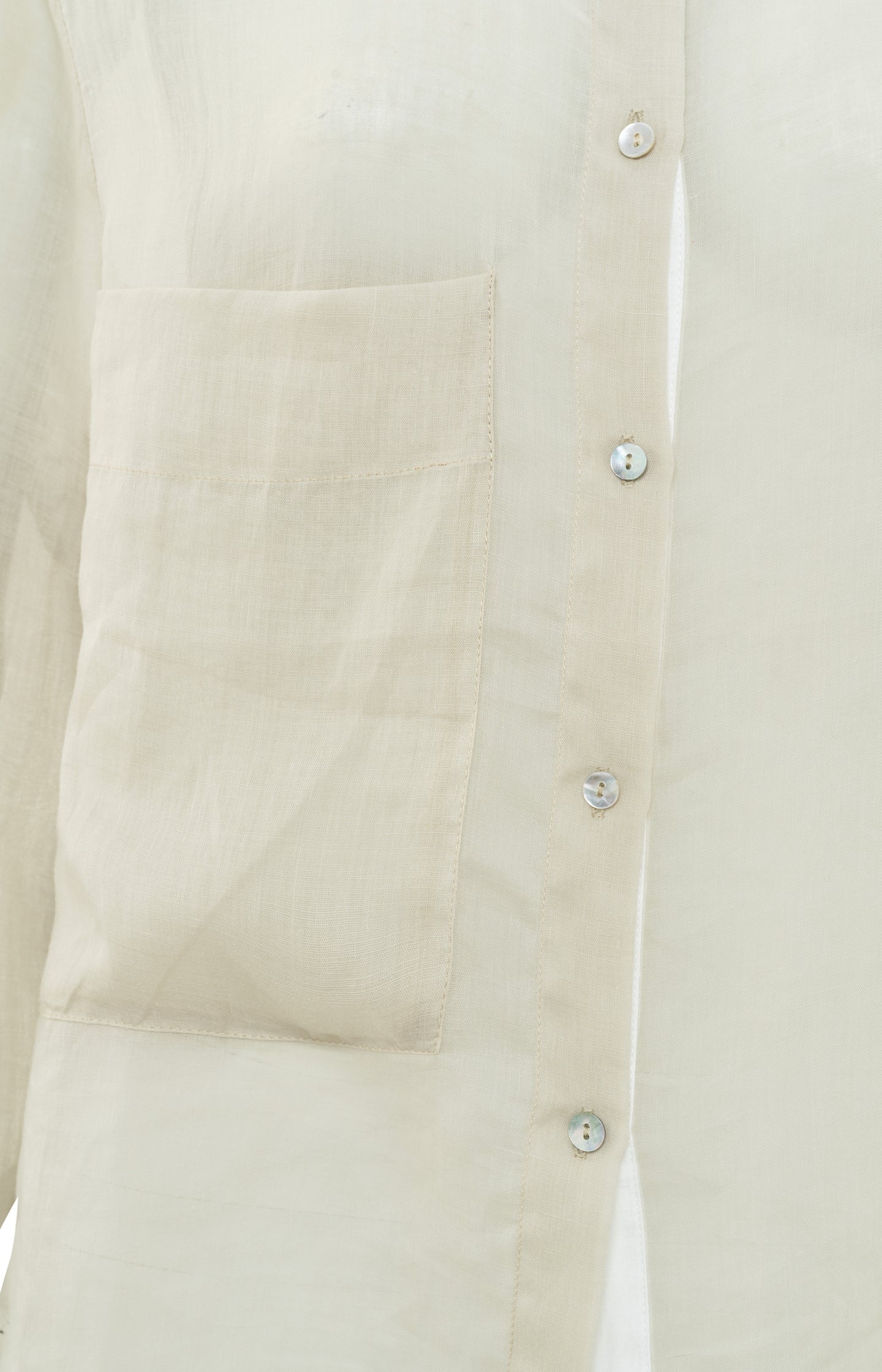 Long-sleeve blouse with a chest pocket