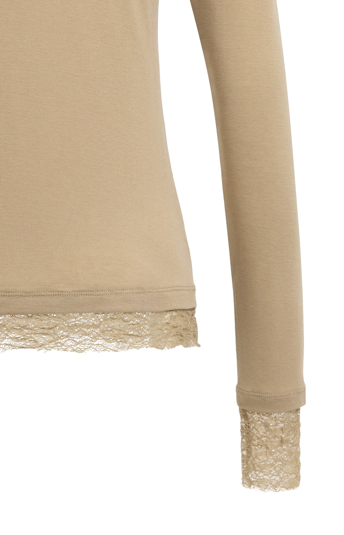 Long sleeve jersey top with lace details - Type: product
