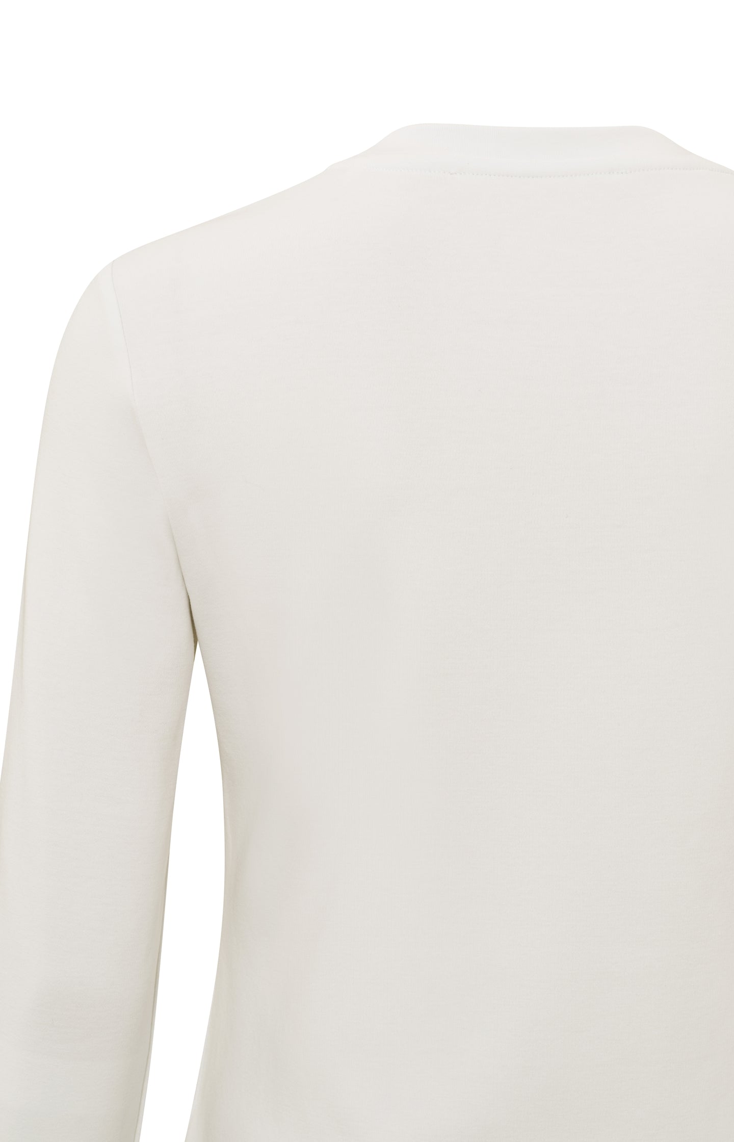 Long sleeve shirt in heavy cotton with round neckline