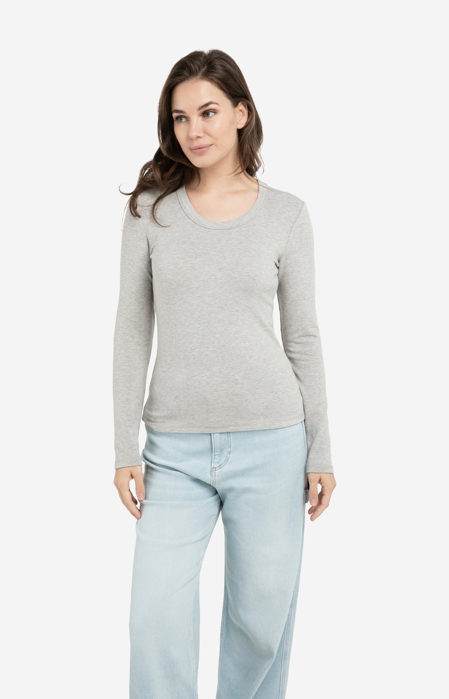 Long sleeve T-shirt with round neckline