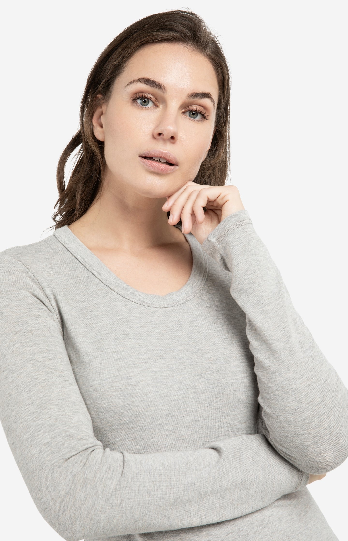 Long sleeve T-shirt with round neckline