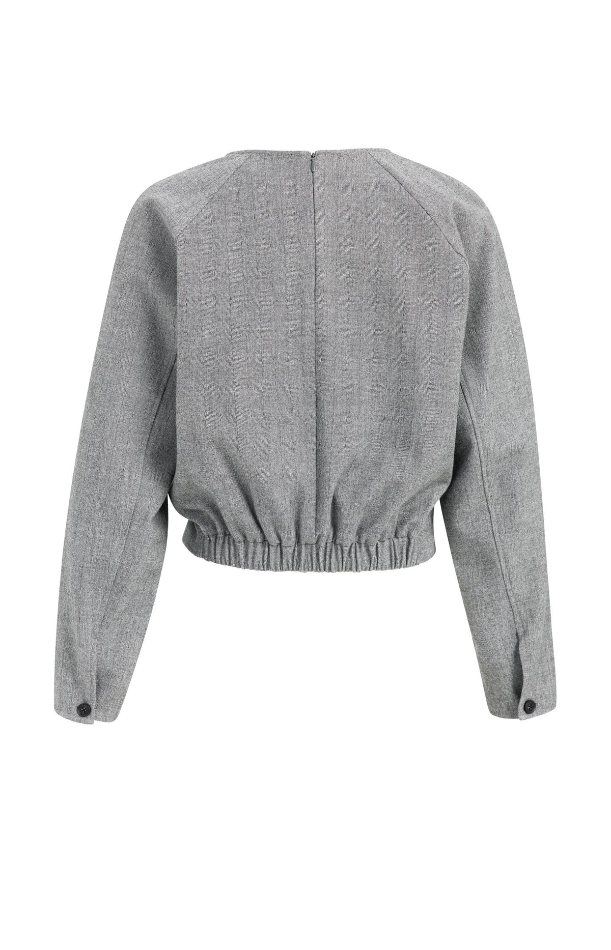 Long sleeve top with blouson hem - Grey